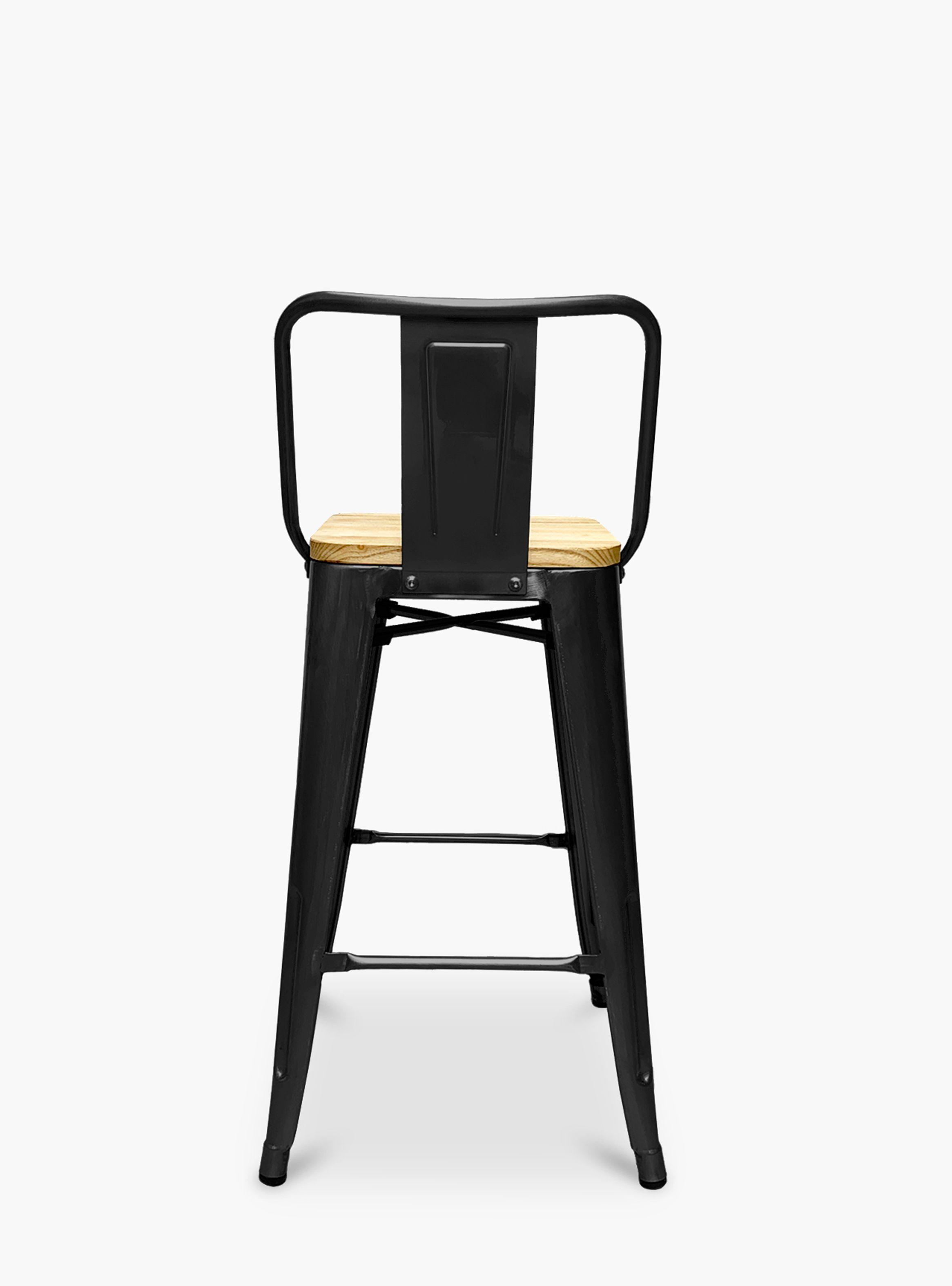 Taburete medio 66 Tolix madera c/ resp Negro-2