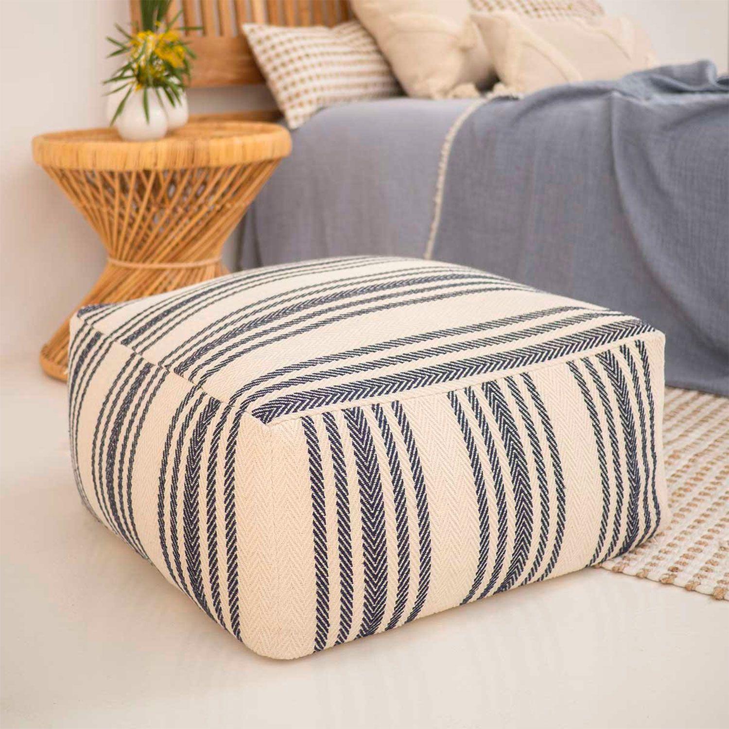 Pouf Algodón Puket Azul-2