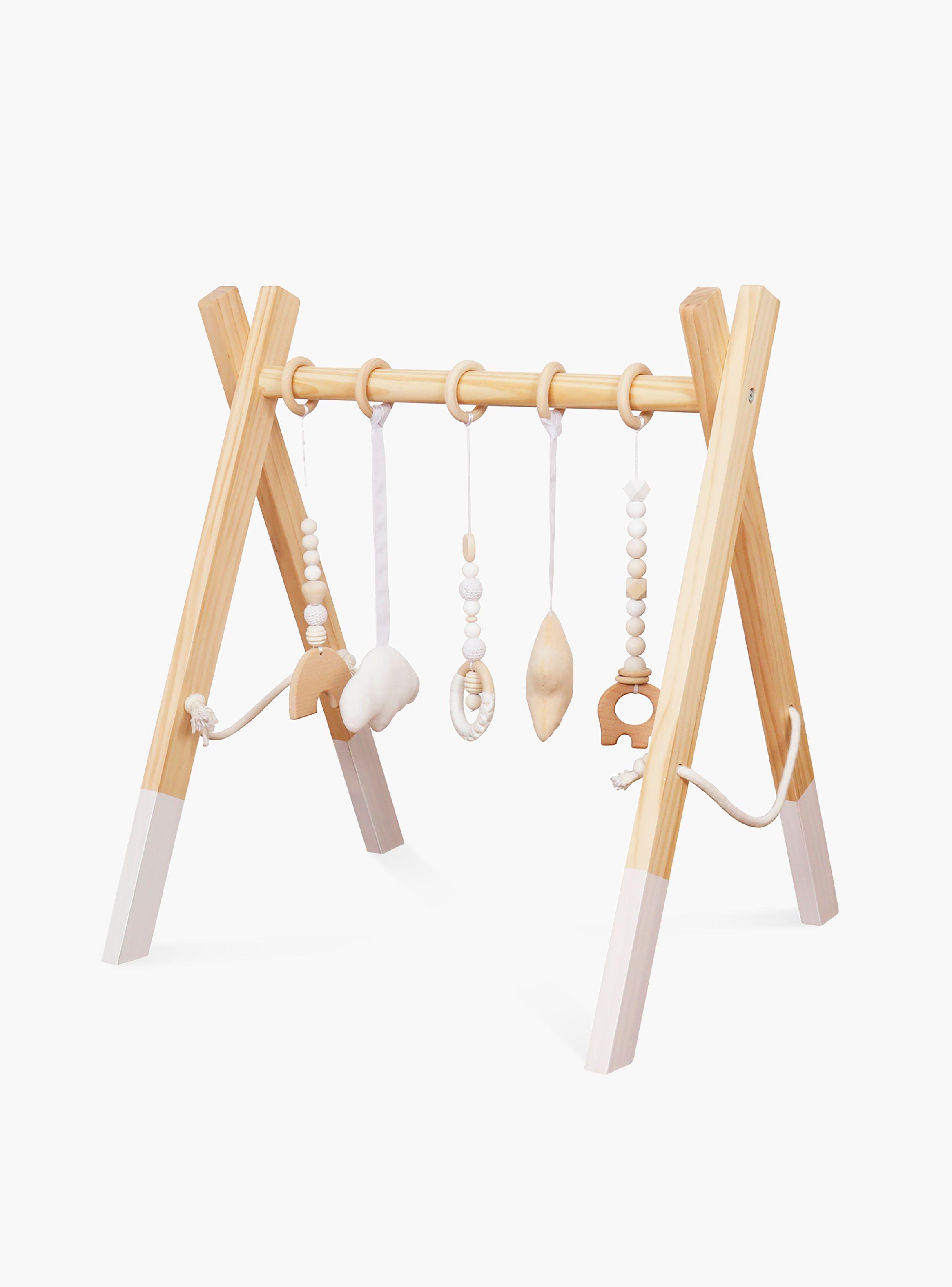 Gimnasio Infantil de Madera Aura Natura/Blanco-3