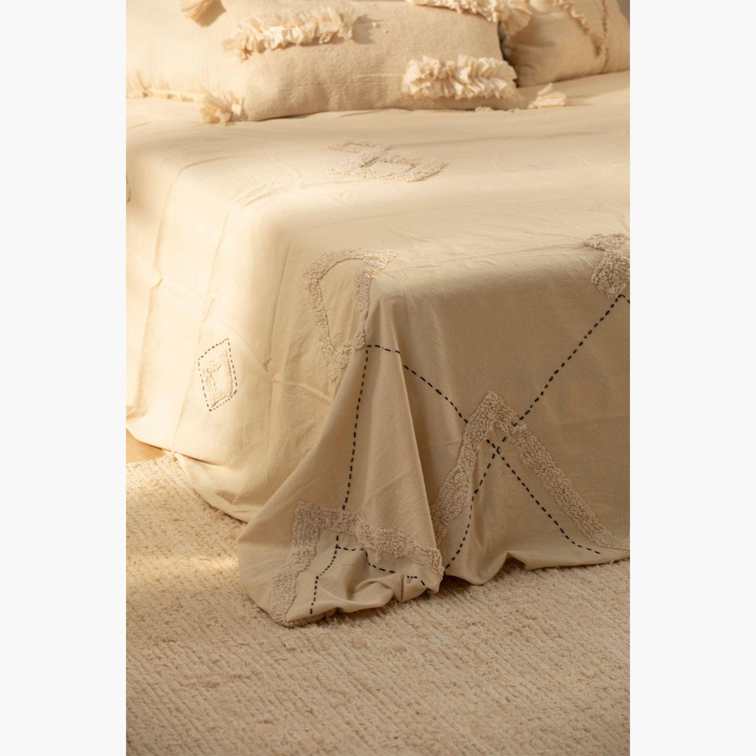 Cubrecama Lienzo 180x260 Crudo (cama 1 o 1 1/2 plazas)-3