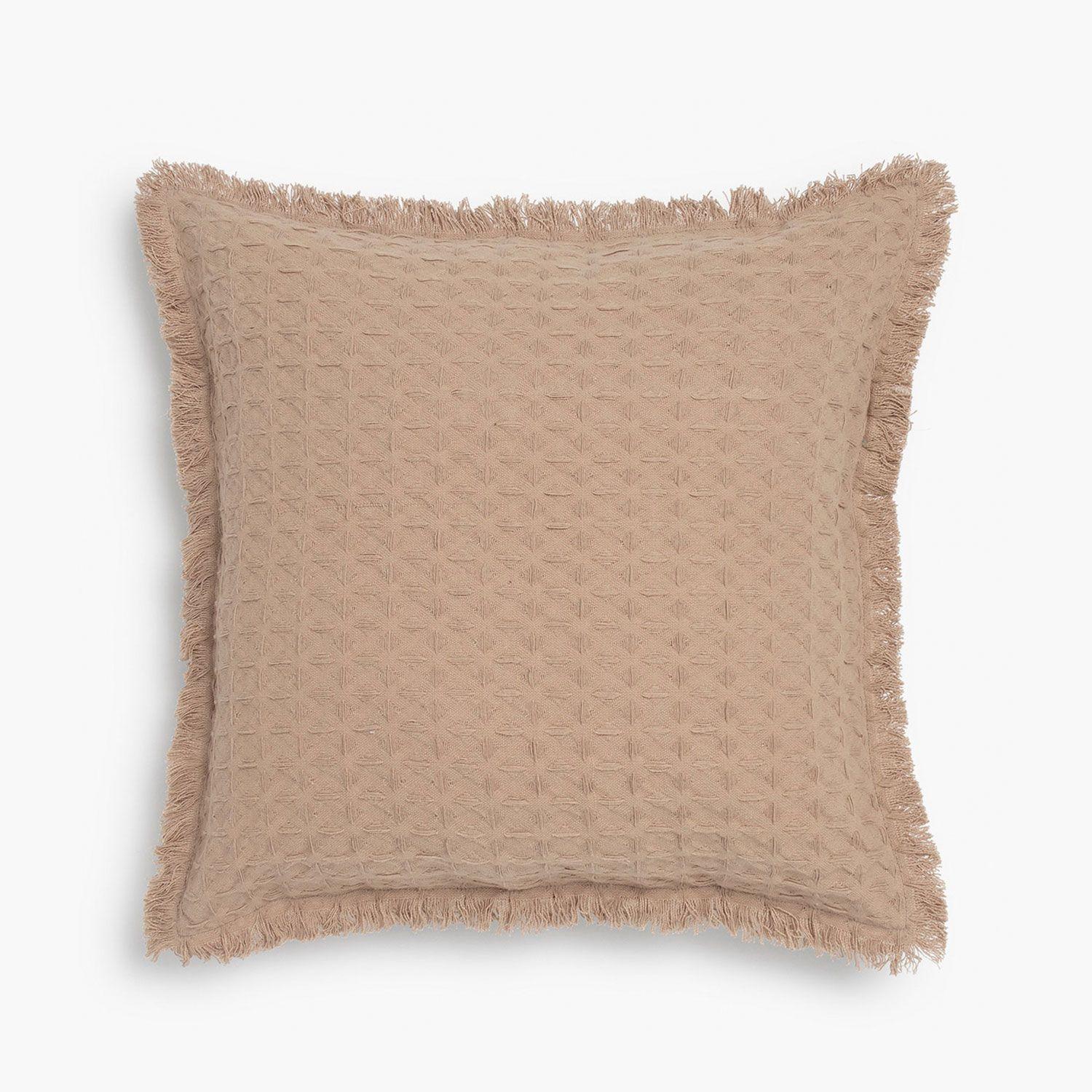 Funda Cojin Algodon Panal 60x60 Gris-0