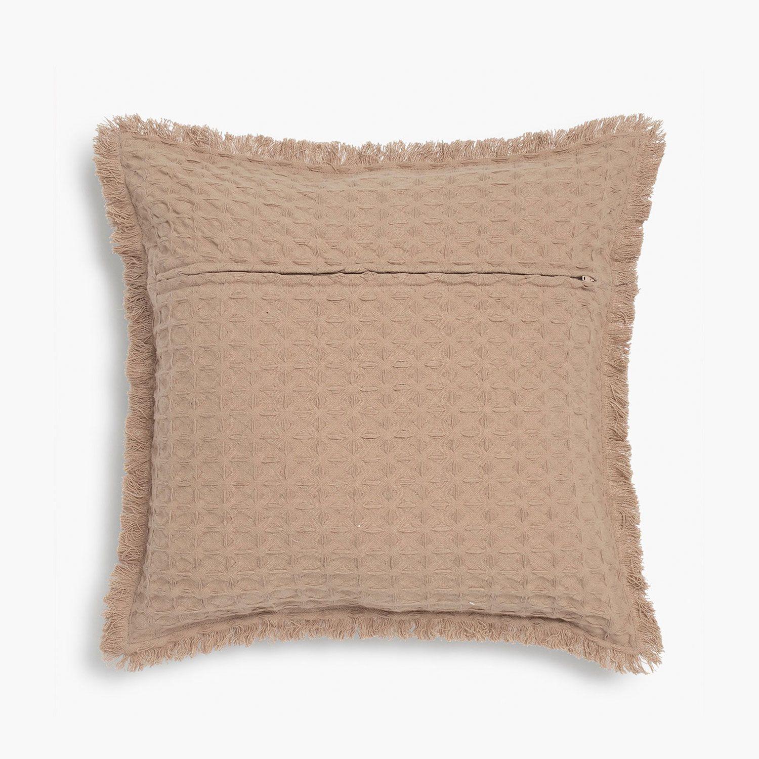 Funda Cojin Algodon Panal 60x60 Gris-1
