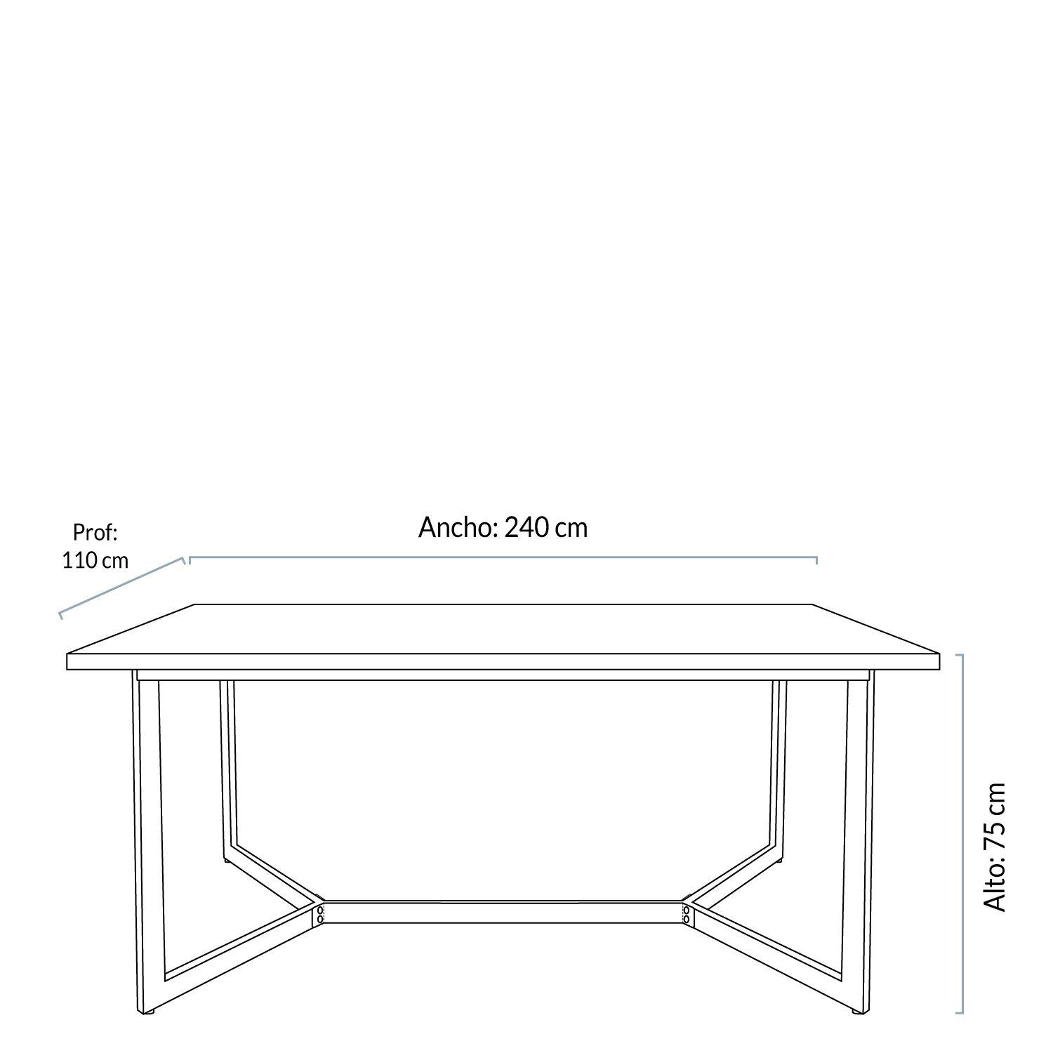 Mesa Comedor Mijas 240 Roble Envejecido-1
