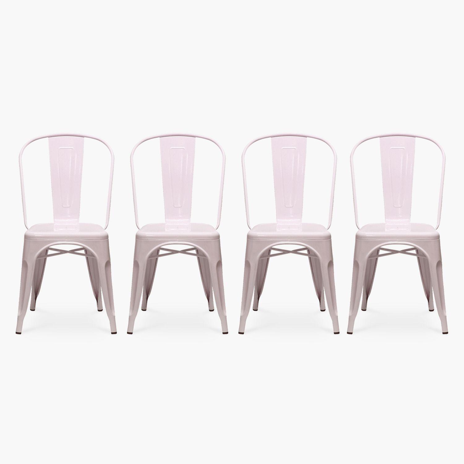 Pack 4 Sillas Tolix Asiento Metal Frosted Pink-0