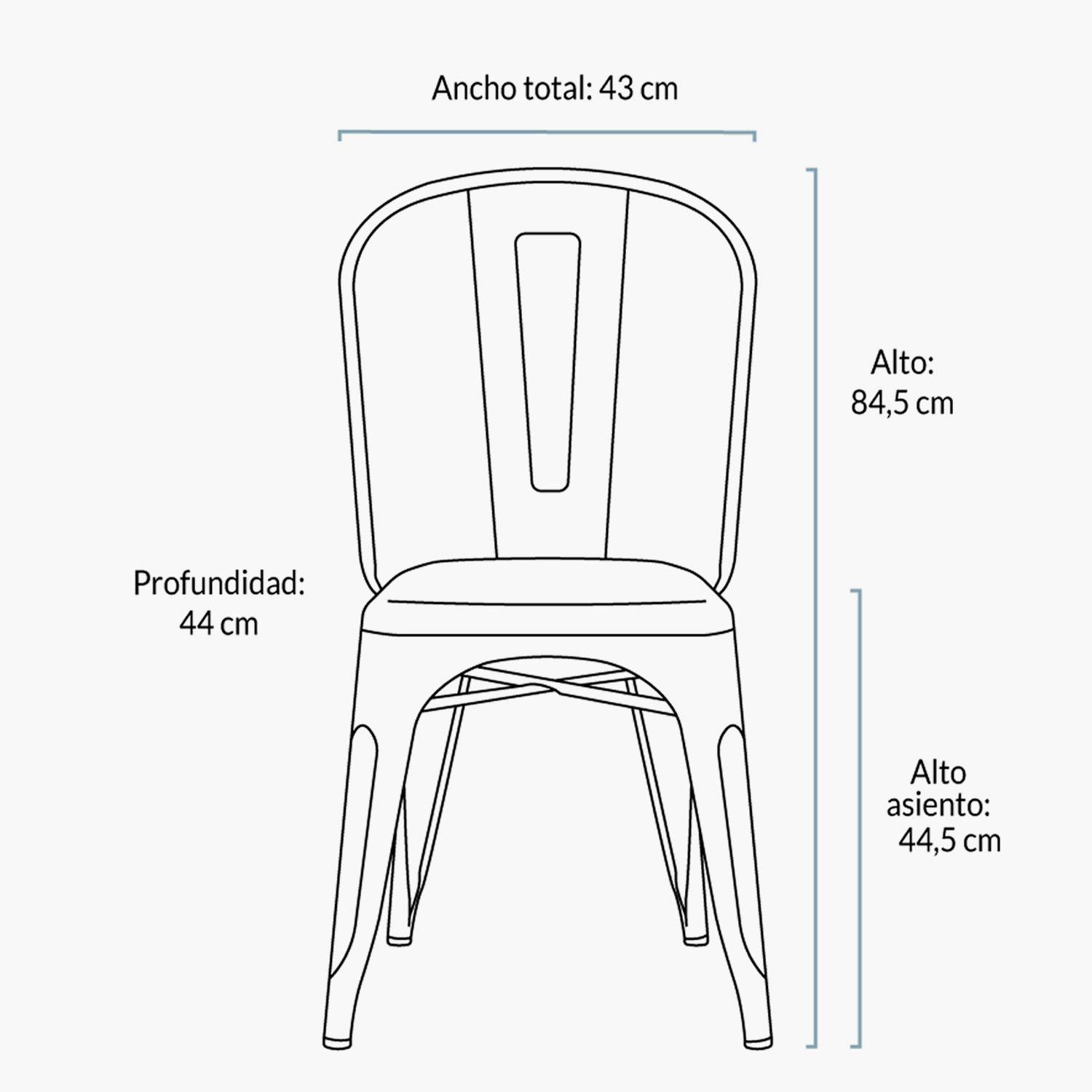 Pack 4 Sillas Tolix Asiento Metal Frosted Pink-5