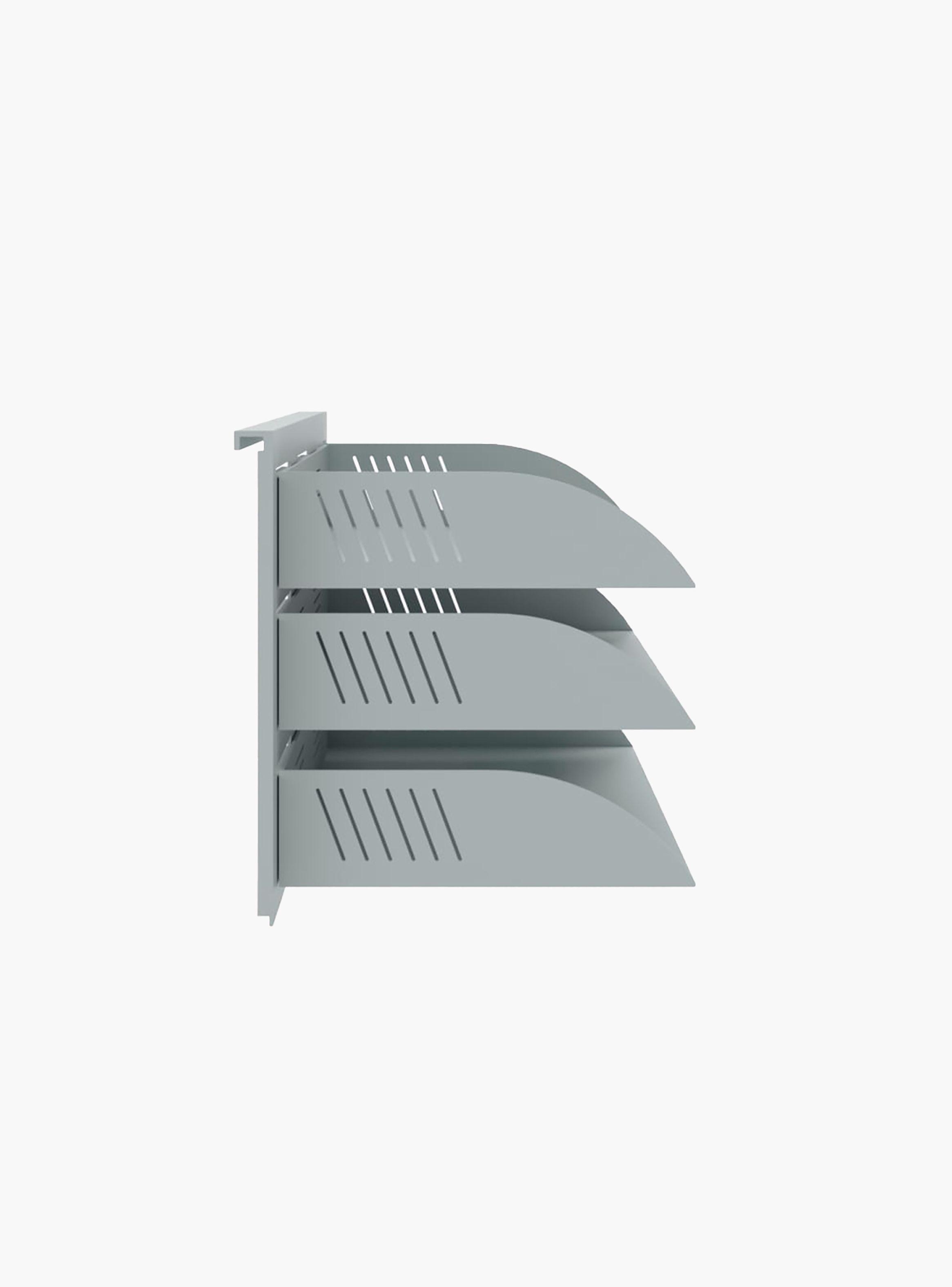 Bandeja Triple Porta Documentos Colgante Gris claro-2