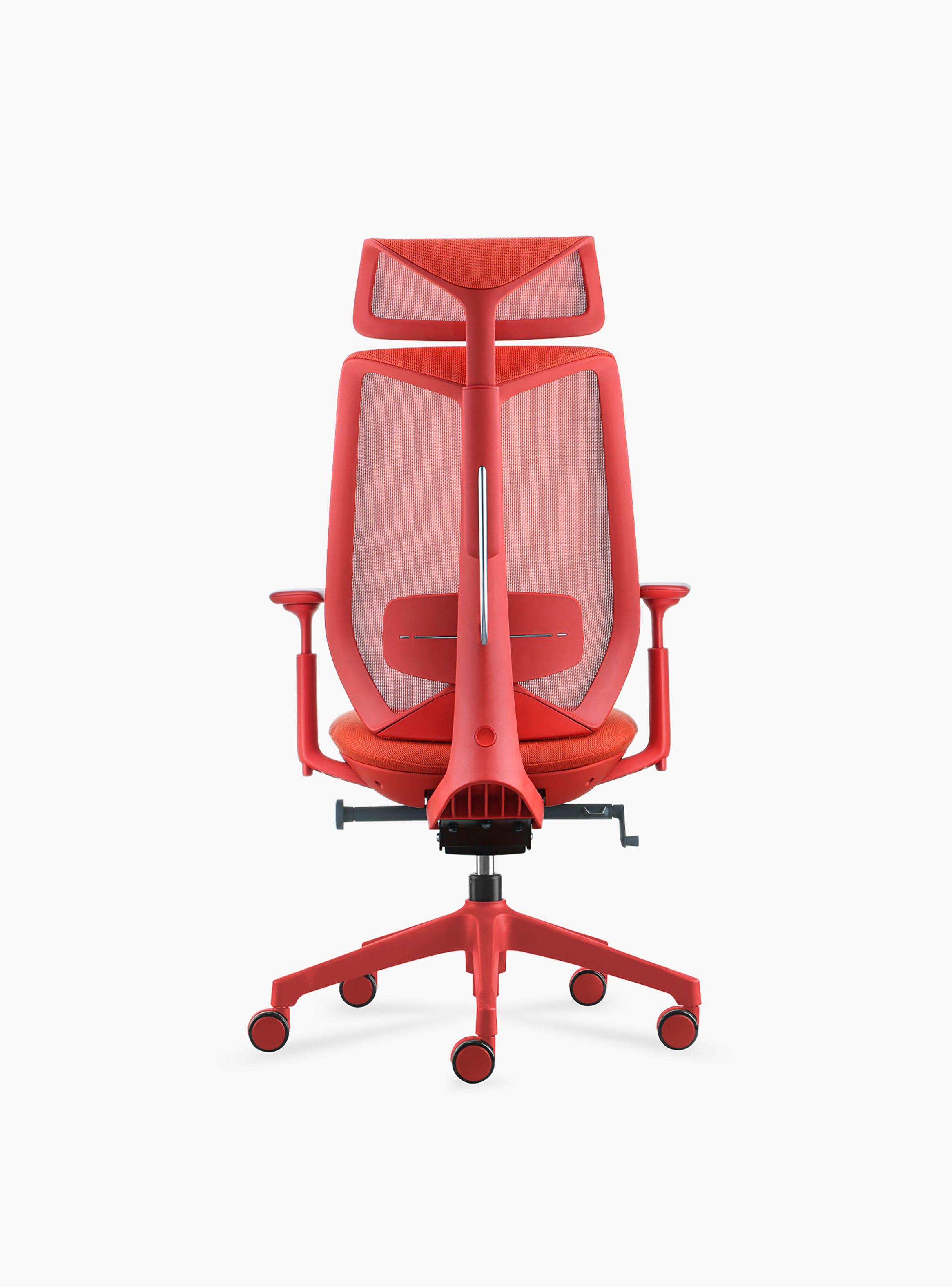 Silla Oficina Eve con cabecero Rojo-4
