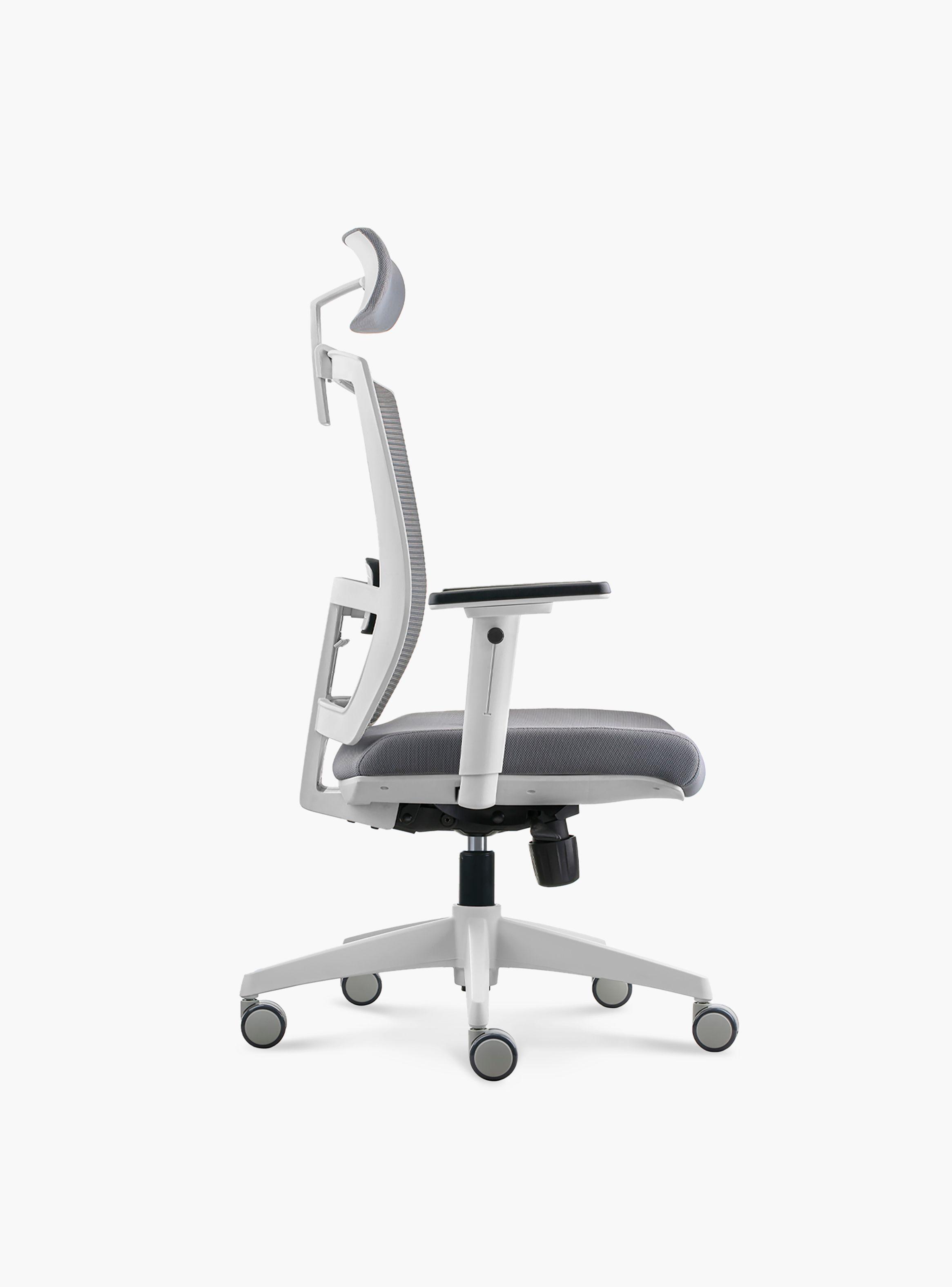 Silla Oficina Taylor Pro Gris Claro con cabecero-3