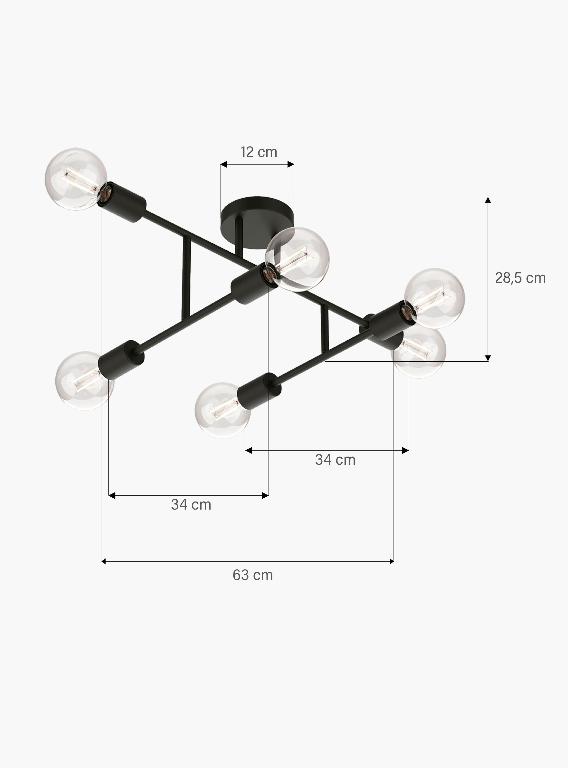 Lámpara de Techo Lexie x6 Negro-4