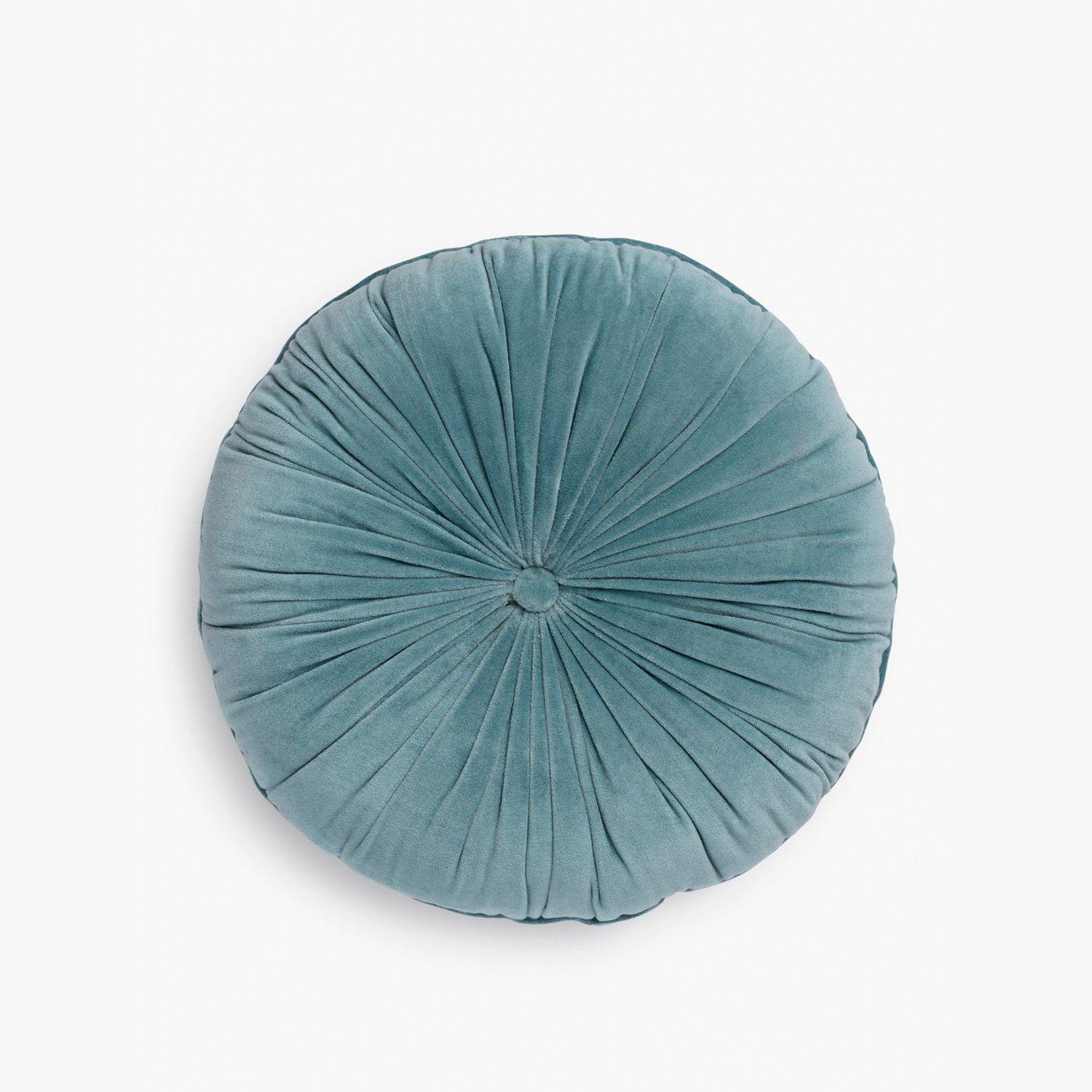 Cojin redondo Velur 40x8 Celeste-0