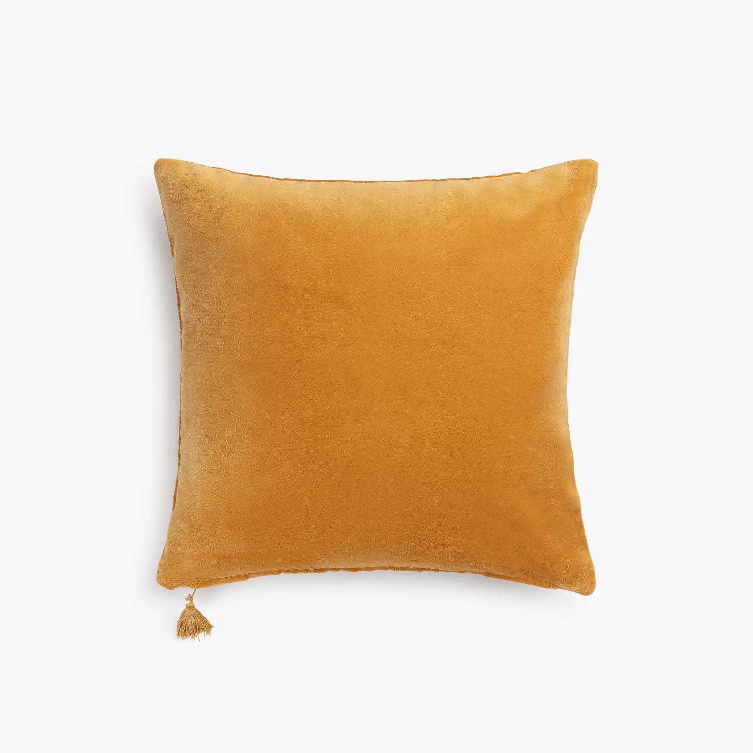 Funda Cojin Velur 60x60 Mostaza-0