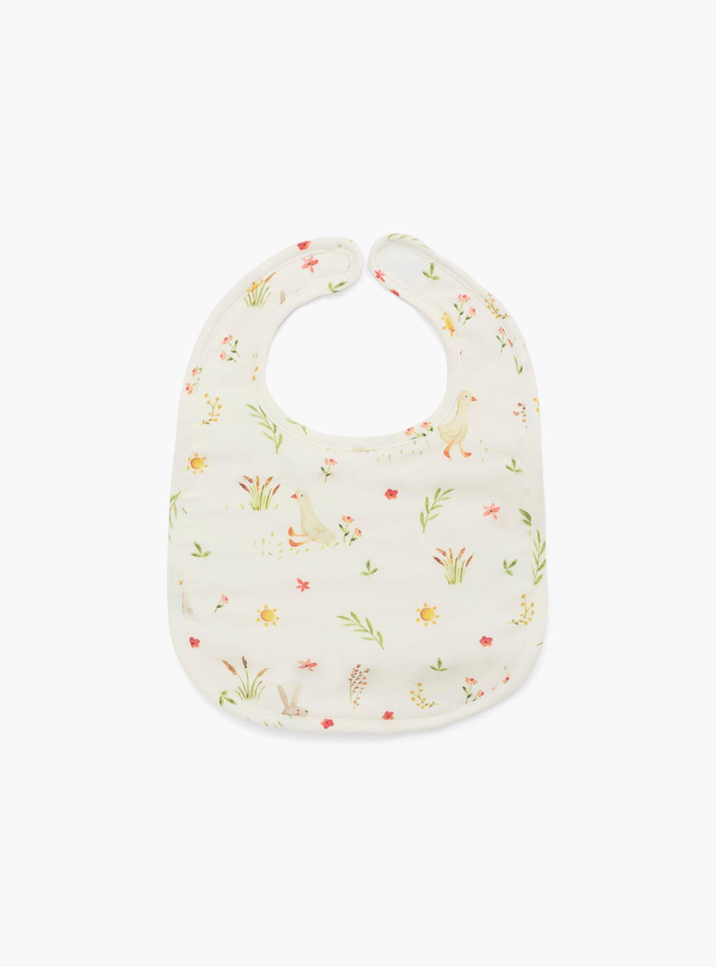 Set 2 Baberos Algodón Conejitos Blanco-2