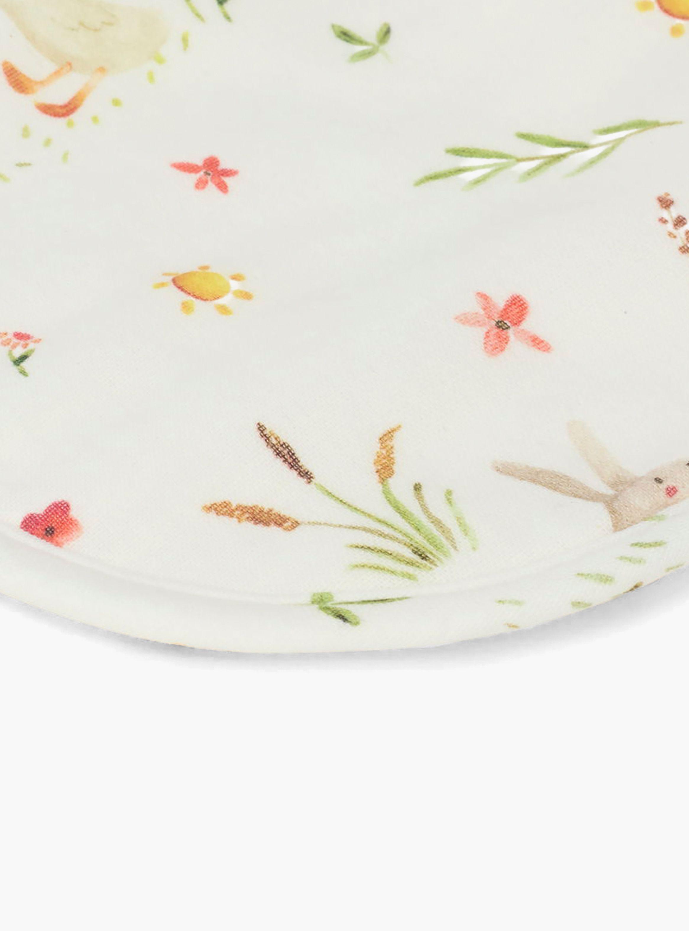 Set 2 Baberos Algodón Conejitos Blanco-3