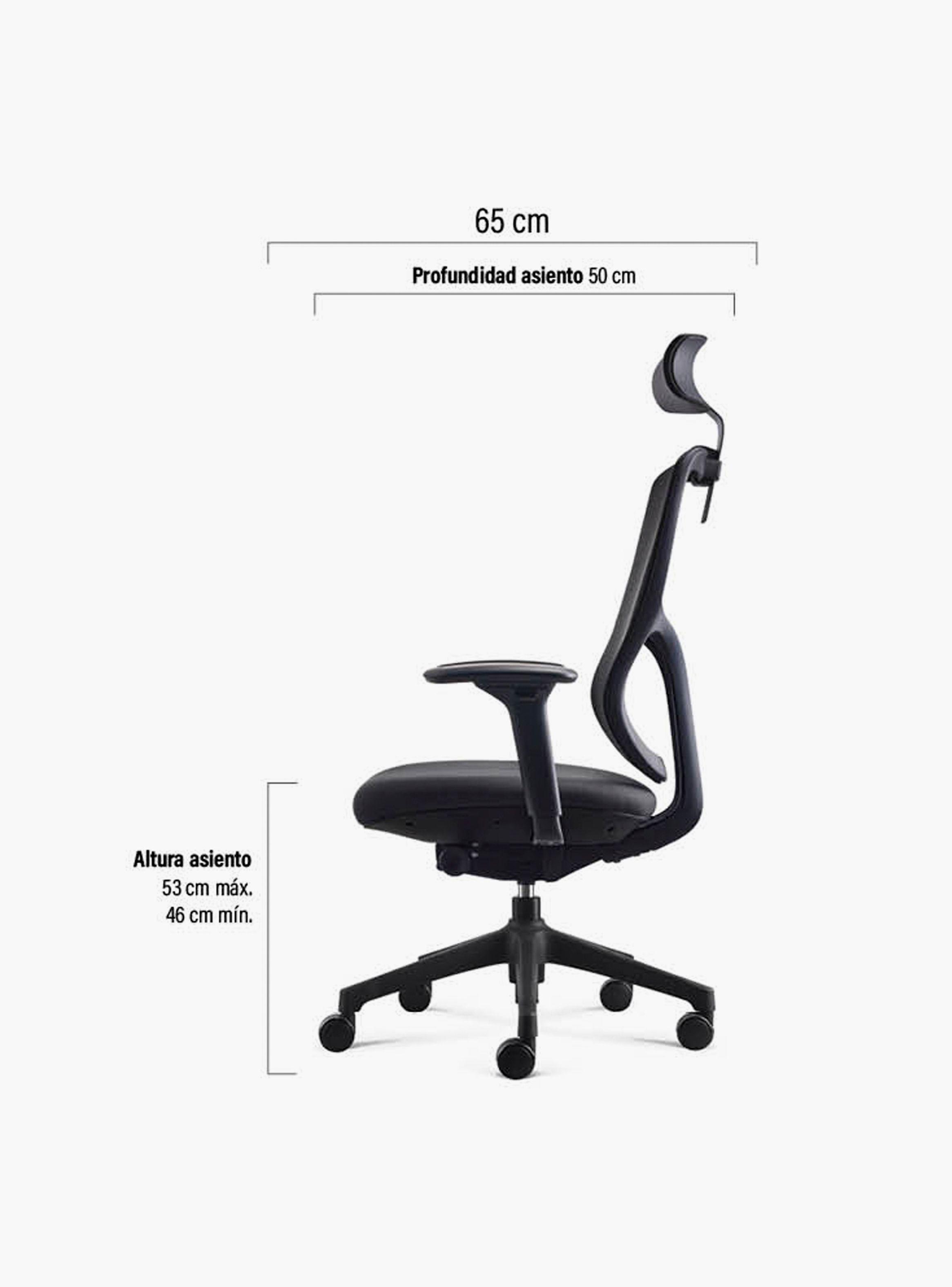 Silla Oficina Chic con cabecero Negro-7
