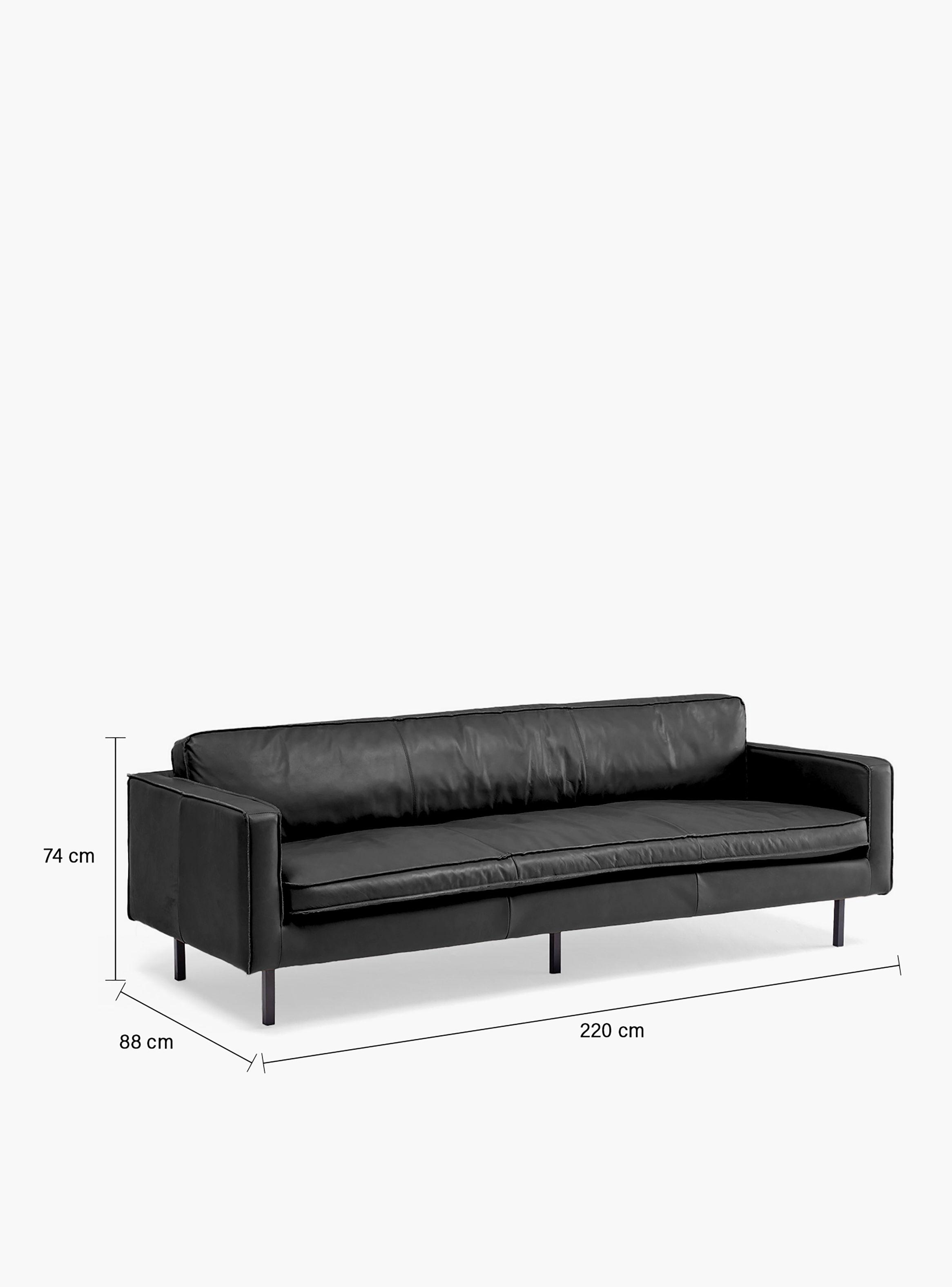 Sofa 3C Sinatra Cuero Negro-6