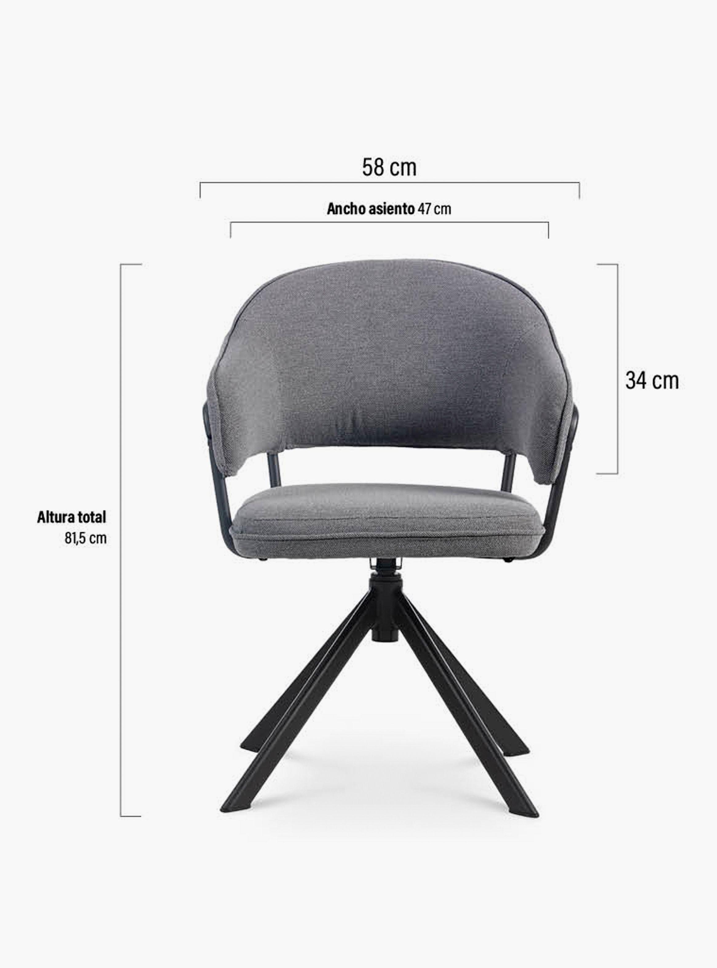 Silla Home Office Stanford Giratoria Gris Oscuro-5