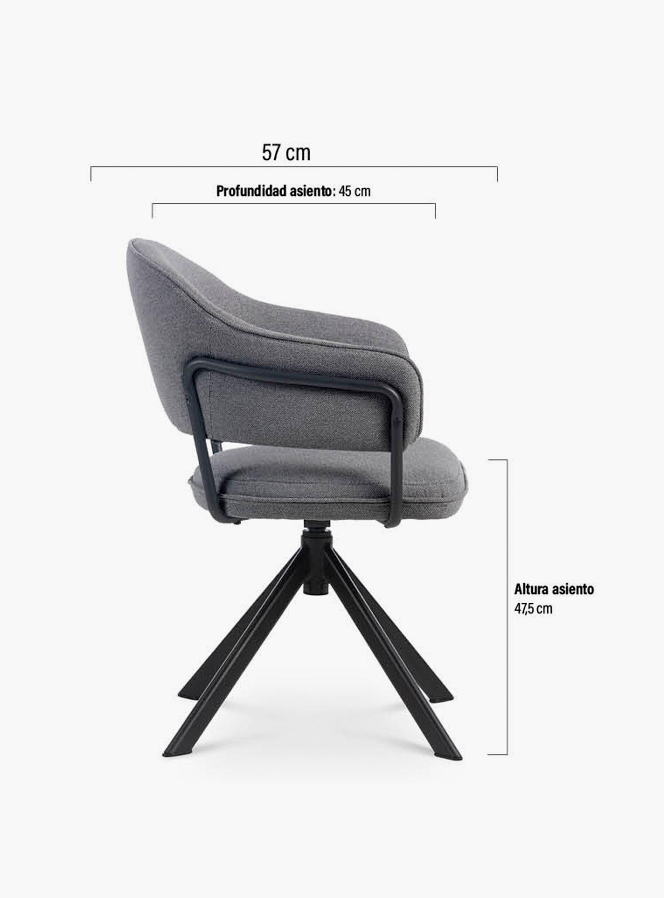 Silla Home Office Stanford Giratoria Gris Oscuro-6