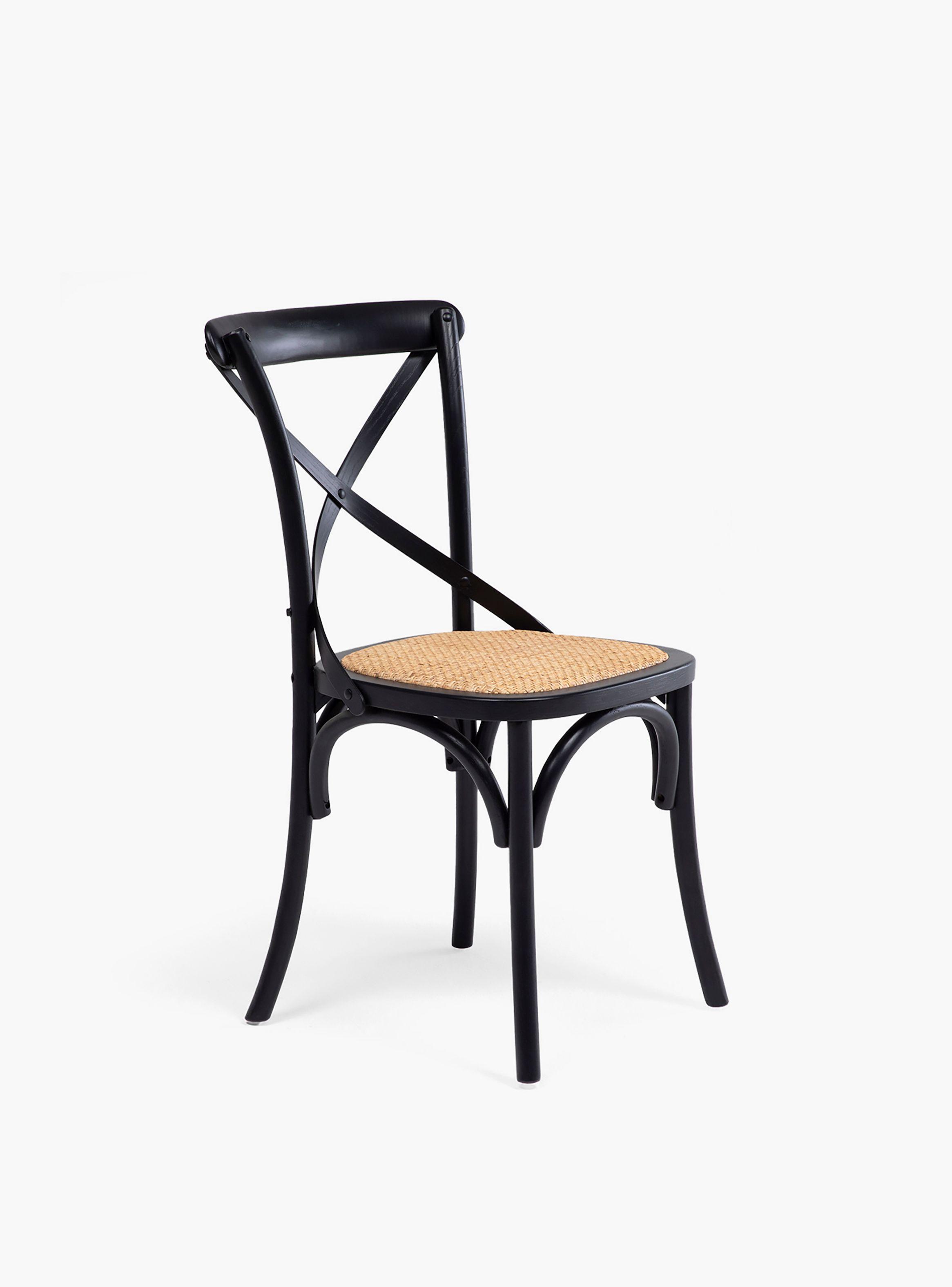 Silla Madera Tradition Rattan Negro-2