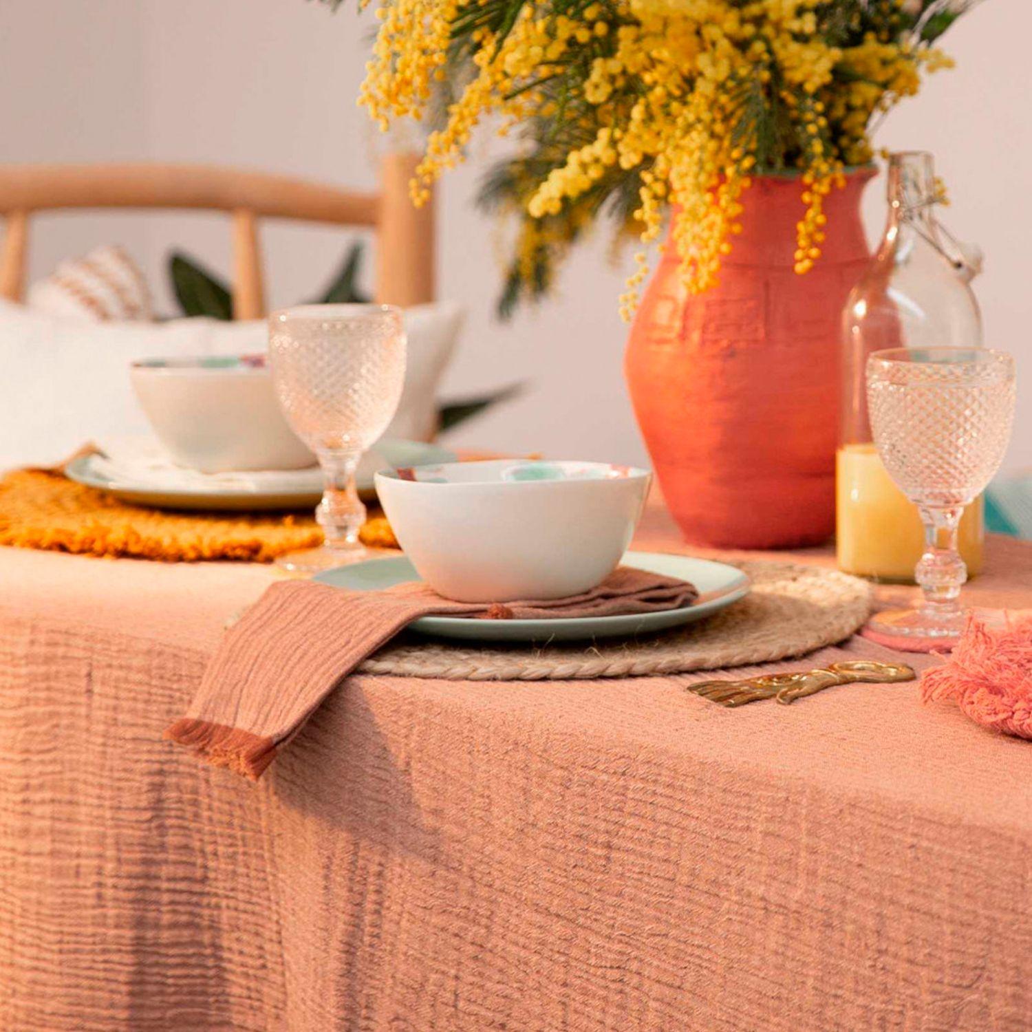 Mantel algodón Layer 160x160 Tierra-1