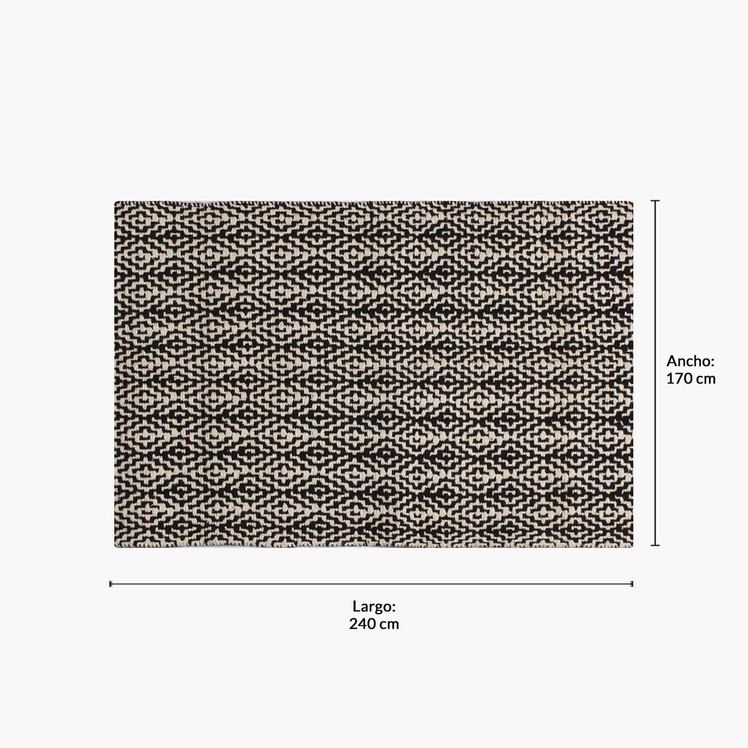 Alfombra Algodon Nepal 170x240 Negro-5