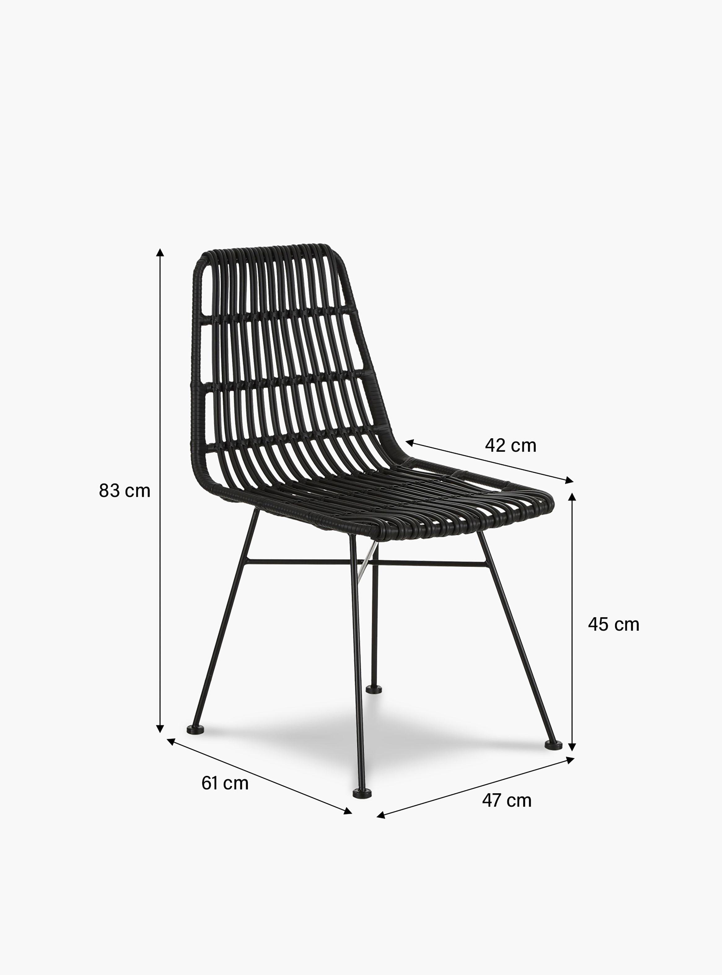 Silla Comedor ratan sintetico Creta Negro-6