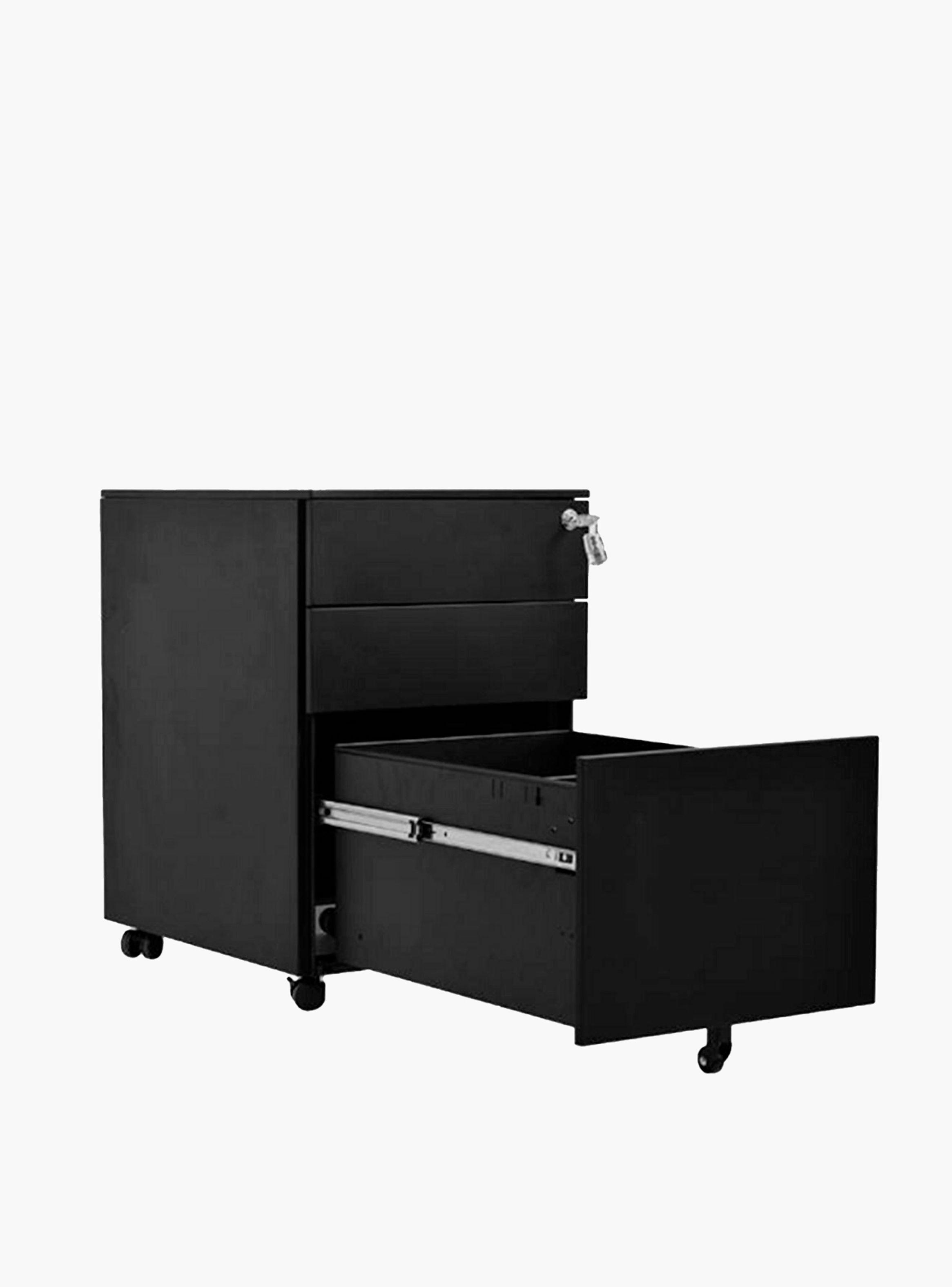 Cajonera Metálica Móvil 39x50x60 cm Negro-2