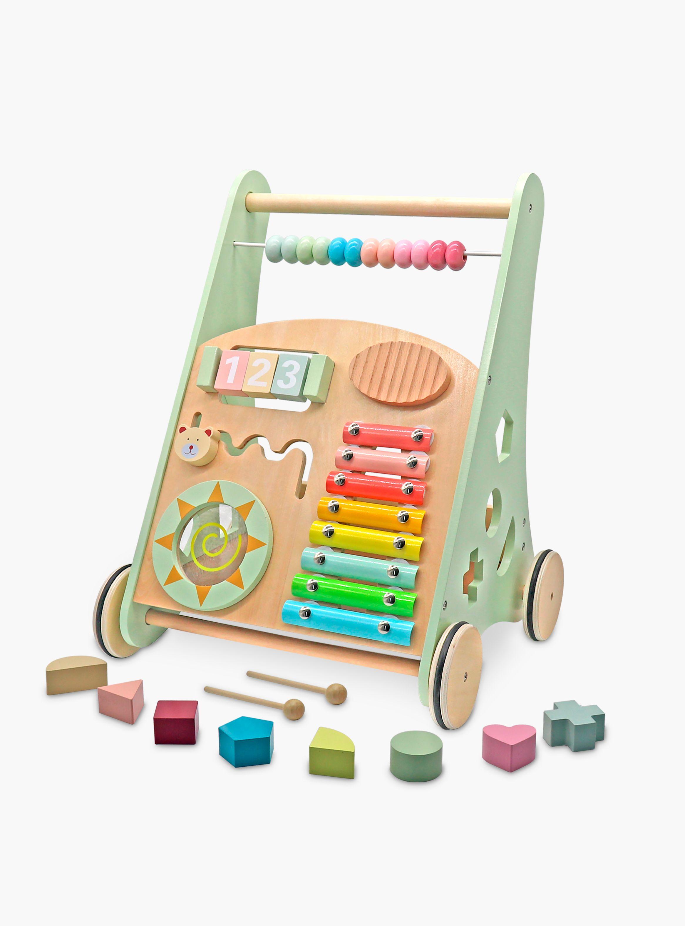 Andador Interactivo Infantil de Madera Martín Verde-3