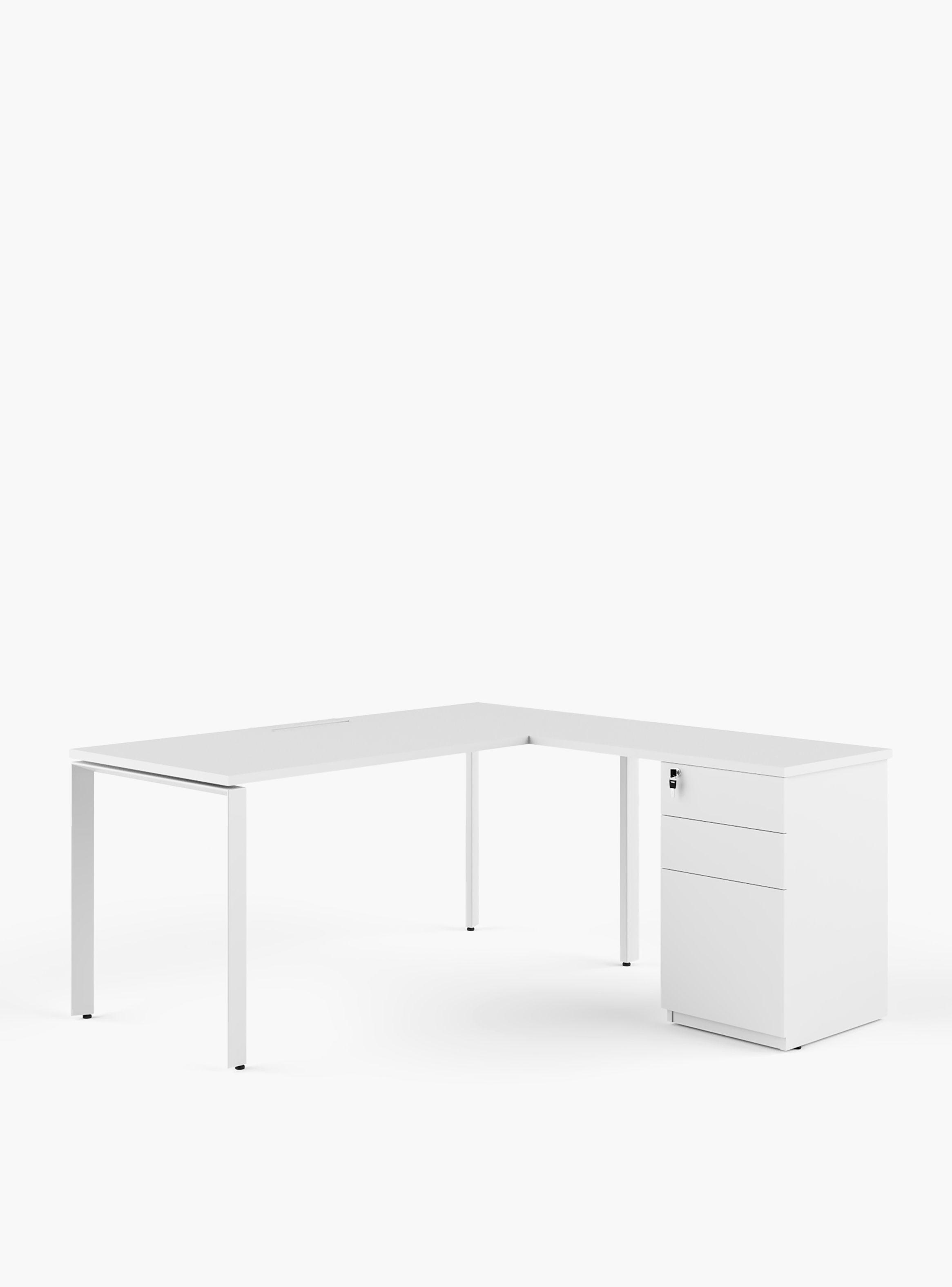 Lateral c/cajonera para Escritorio Space 50x90 Blanco-2