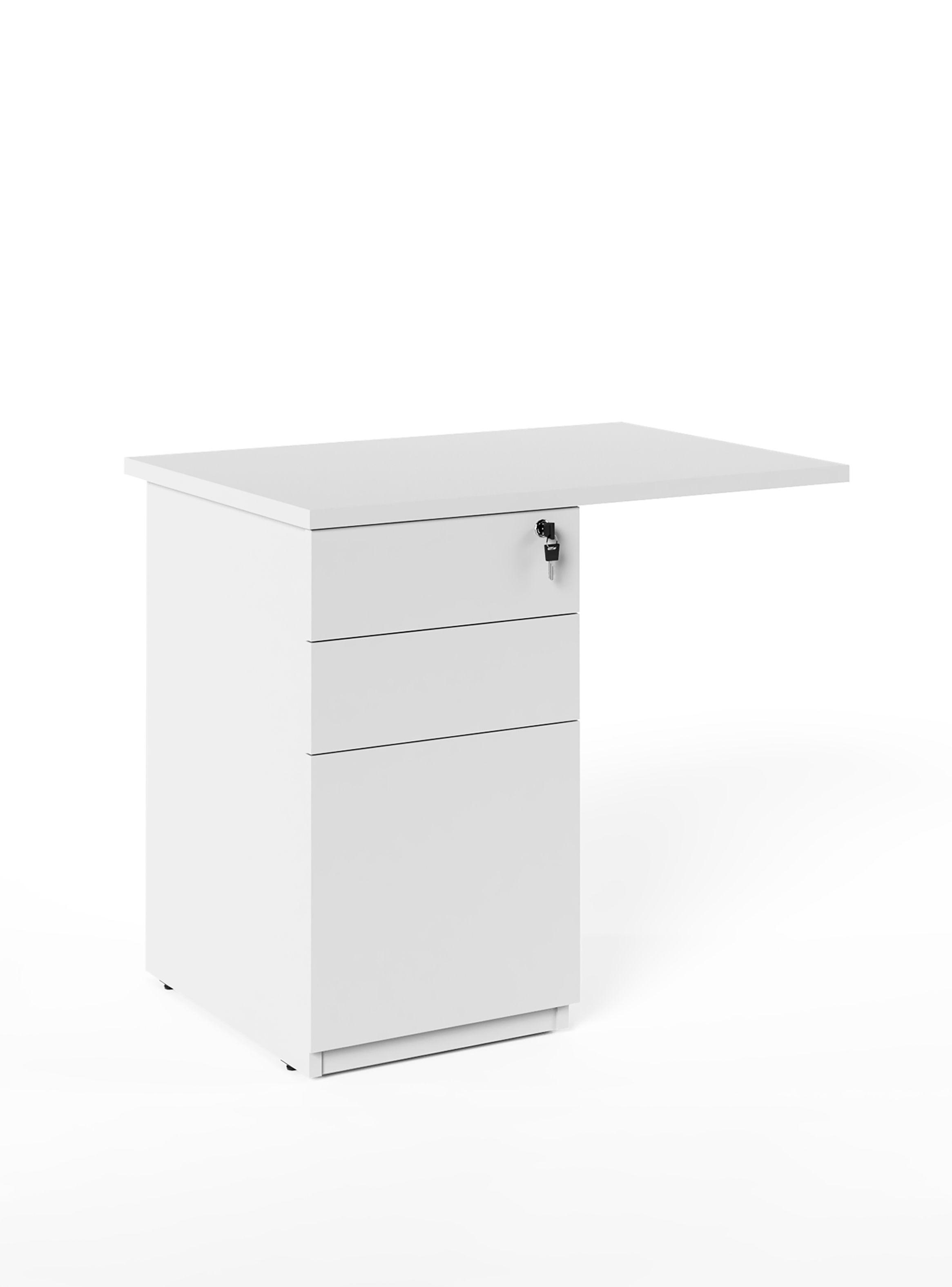 Lateral c/cajonera para Escritorio Space 50x90 Blanco-0