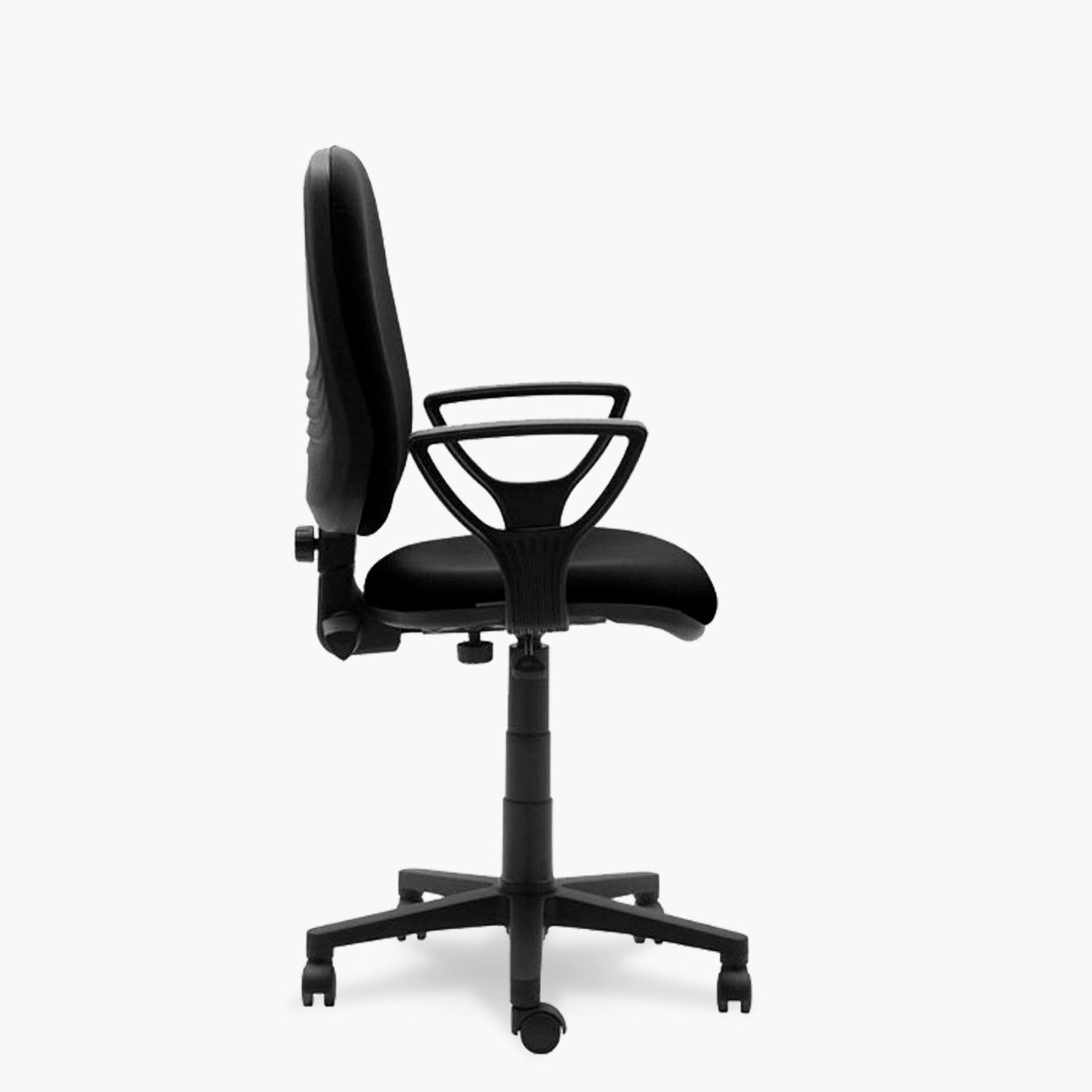 Silla Escritorio Rudy Alta Brazo Fijo Tela Negro-3