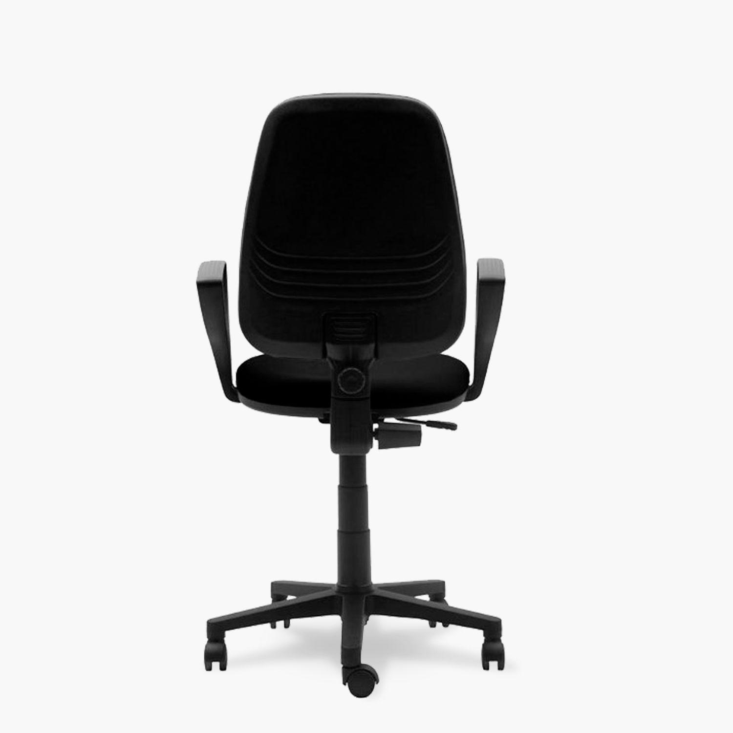 Silla Escritorio Rudy Alta Brazo Fijo Tela Negro-4