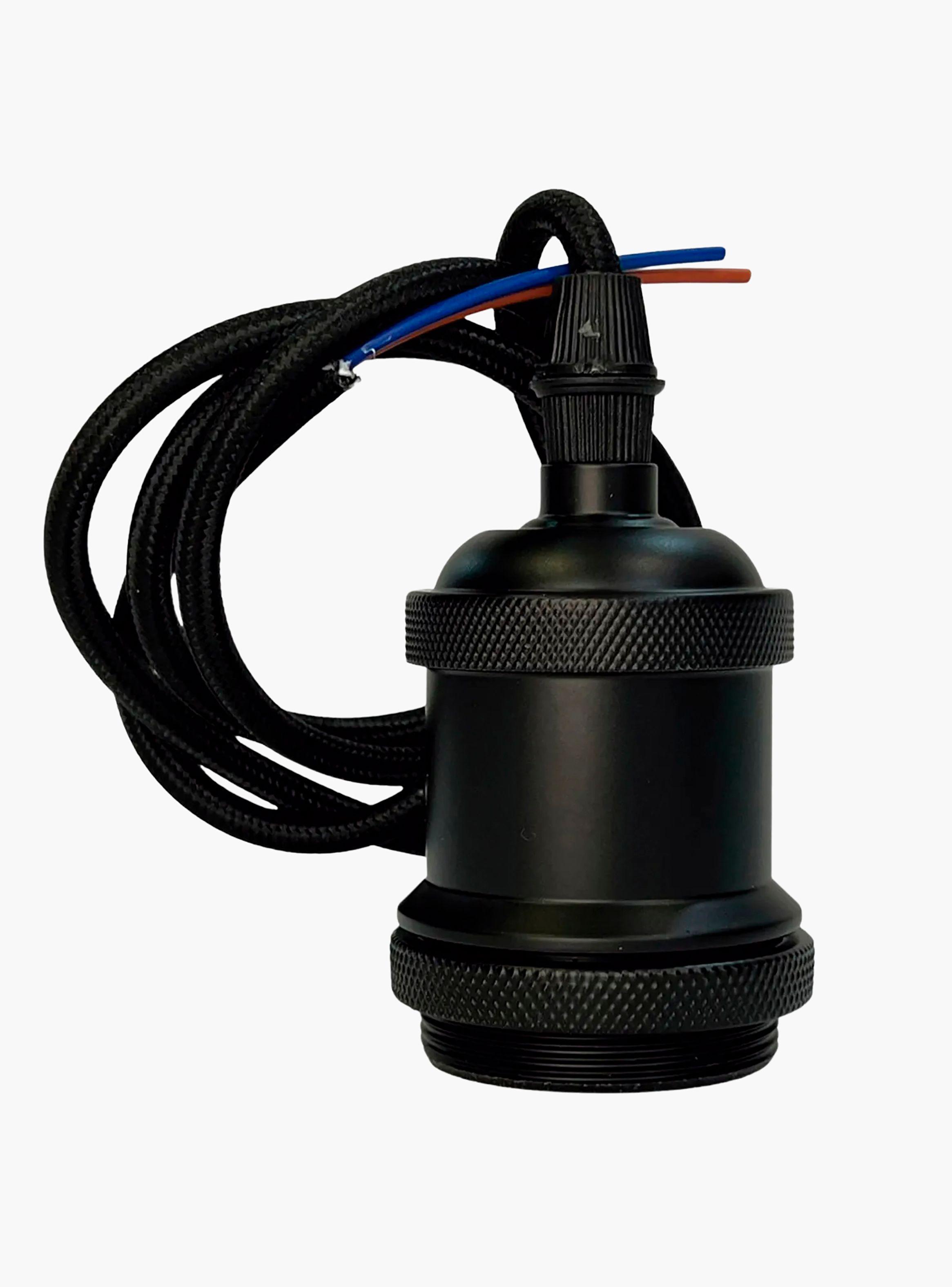 Lámpara de Colgar Soquete Retro Negro-2