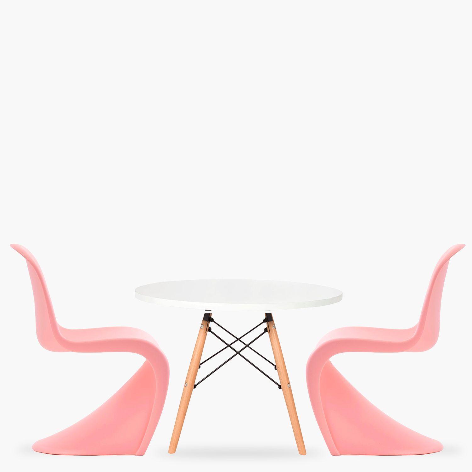 Pack Kids 1 Mesa 2 Sillas Panton Réplica Rosado-0