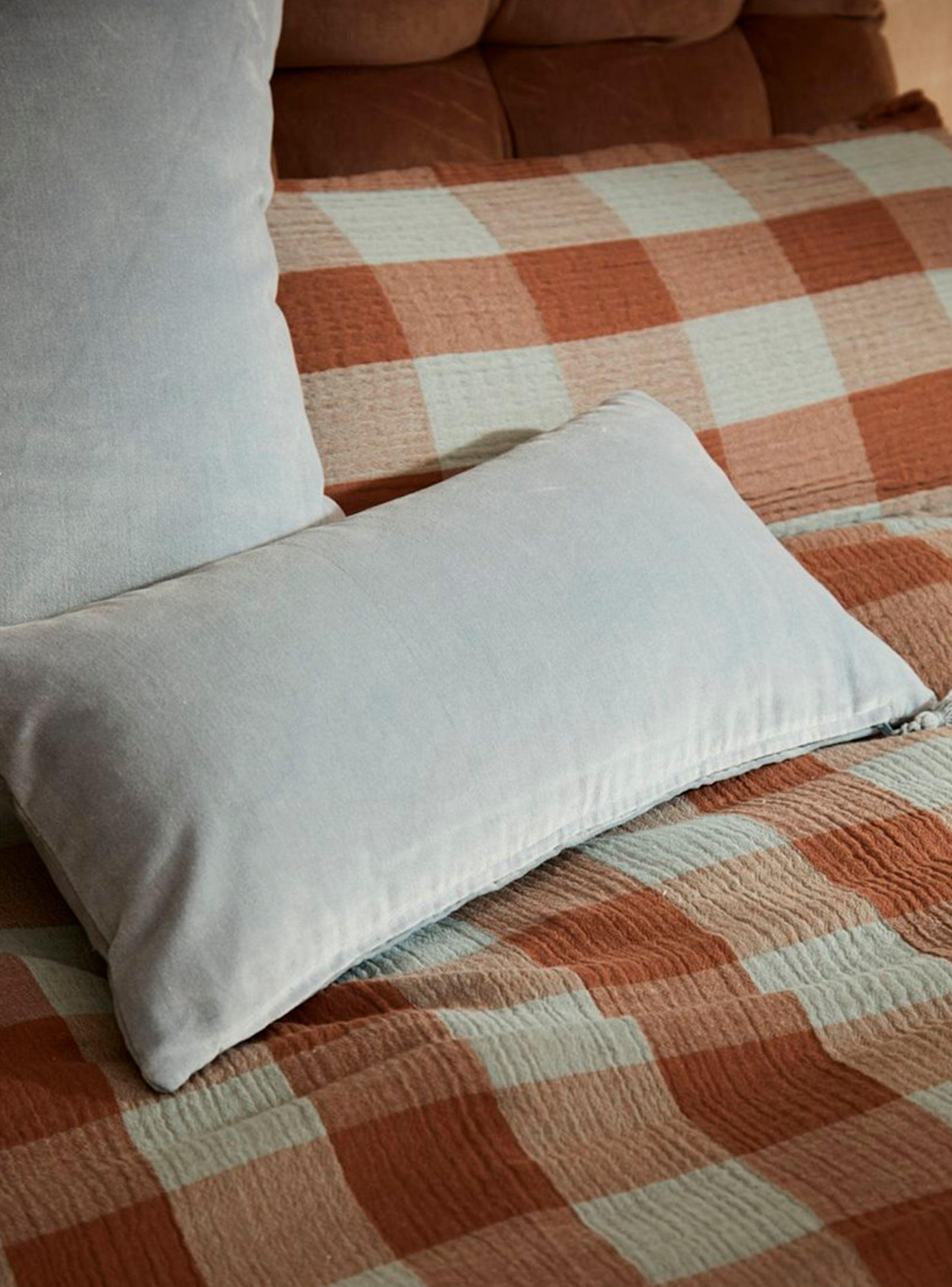 Funda Cojín Velur 30x60 Azul-1