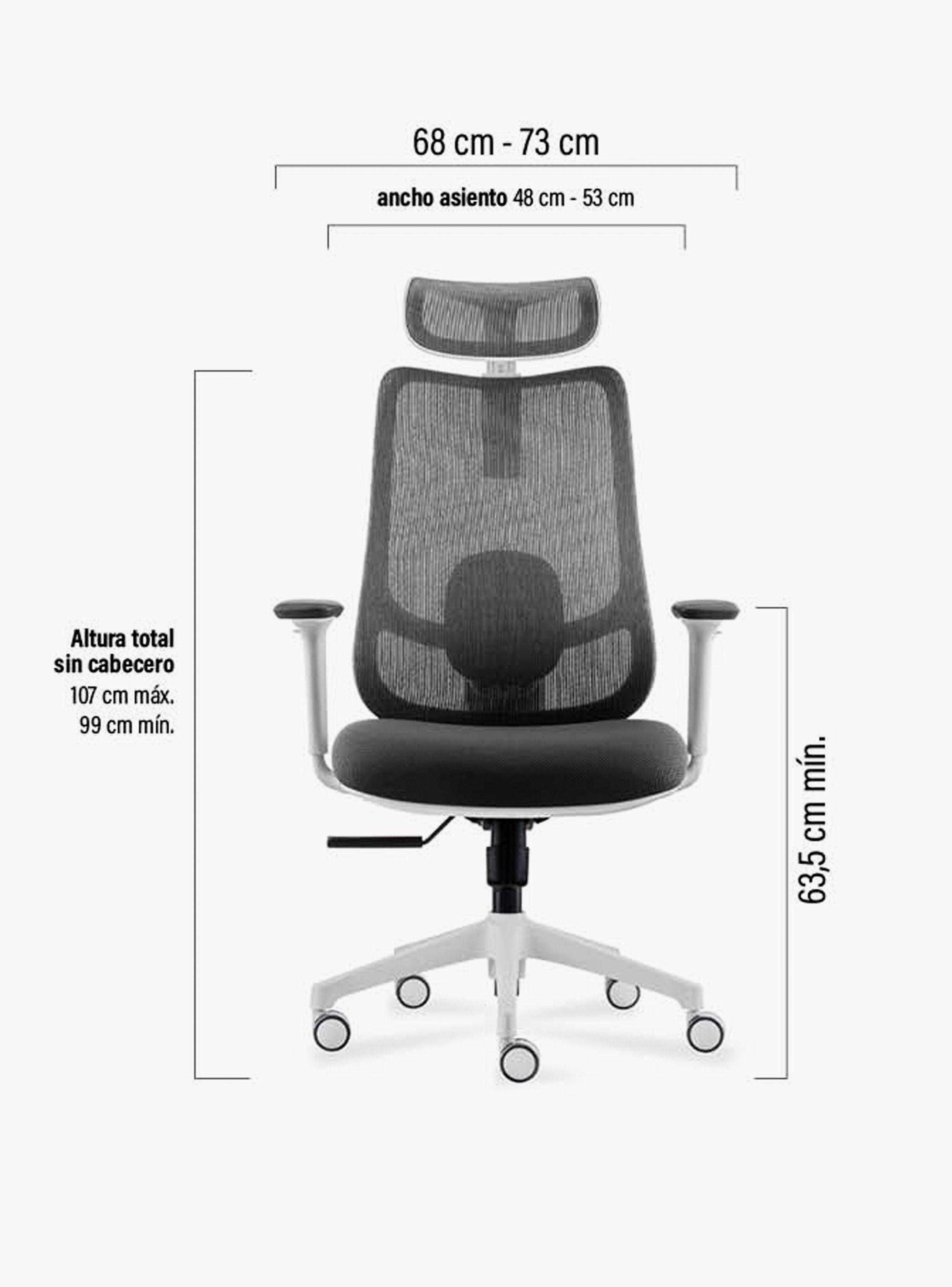 Silla Oficina Bolt Gris Claro con cabecero-5