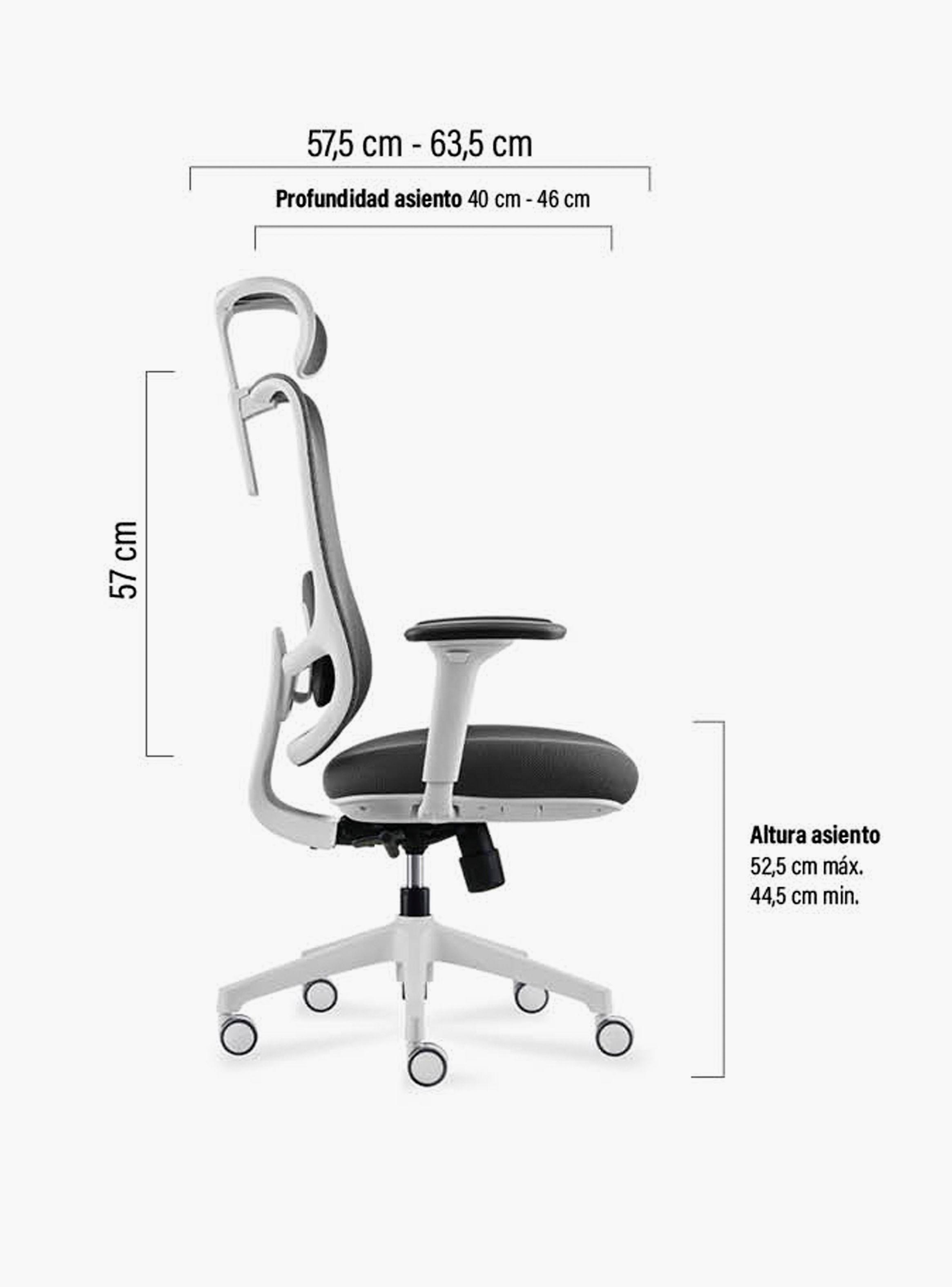 Silla Oficina Bolt Gris Claro con cabecero-6