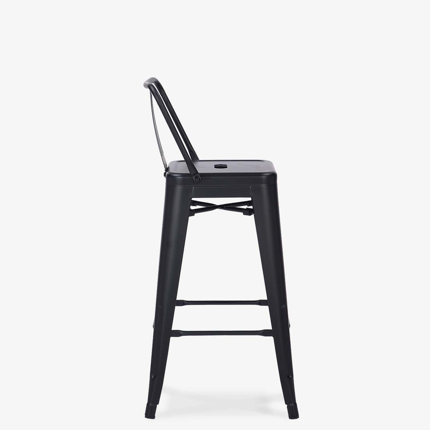 Taburete Medio 67 Tolix c/resp Negro-2