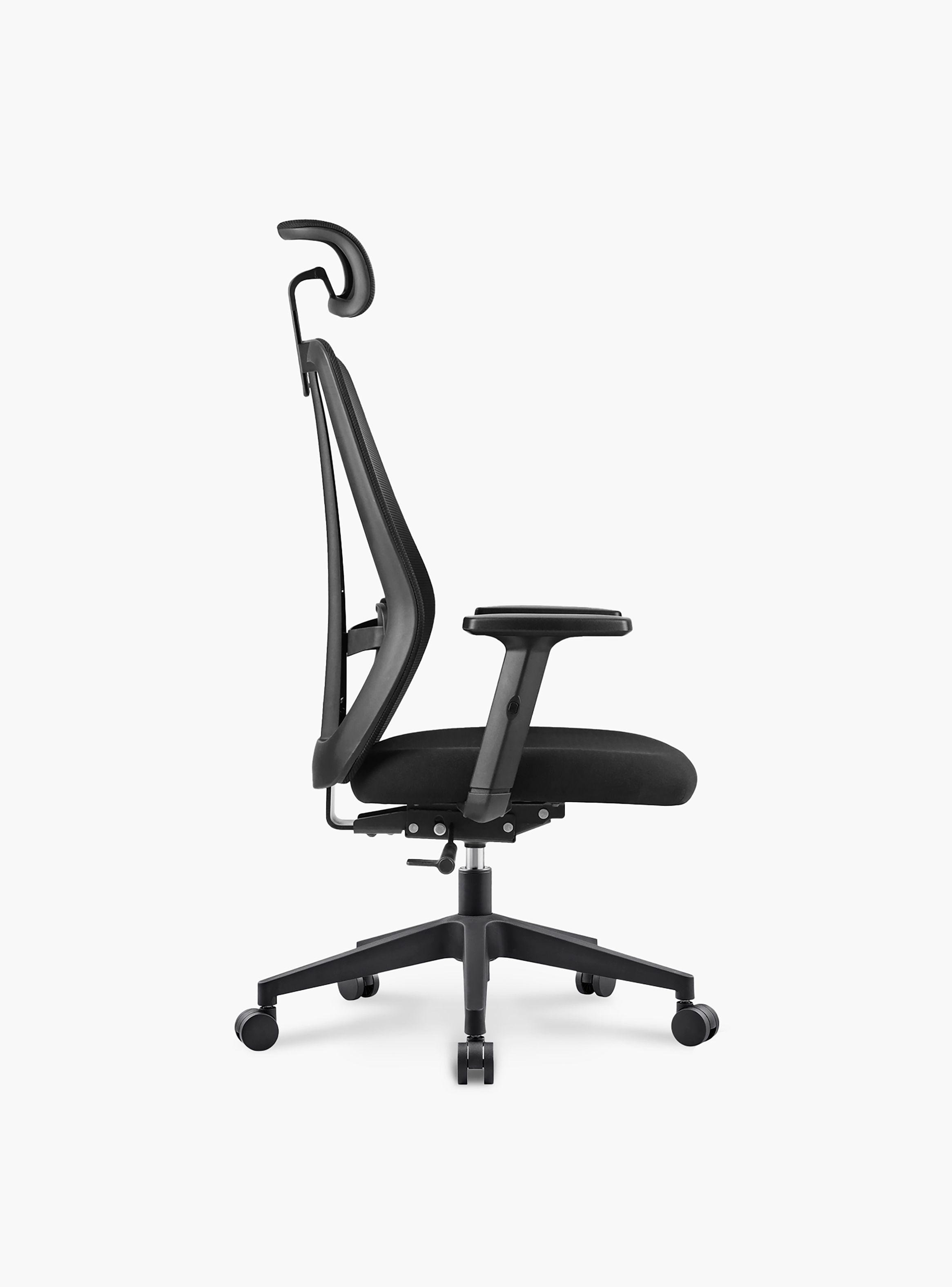 Silla Oficina One con cabecero Negro-3