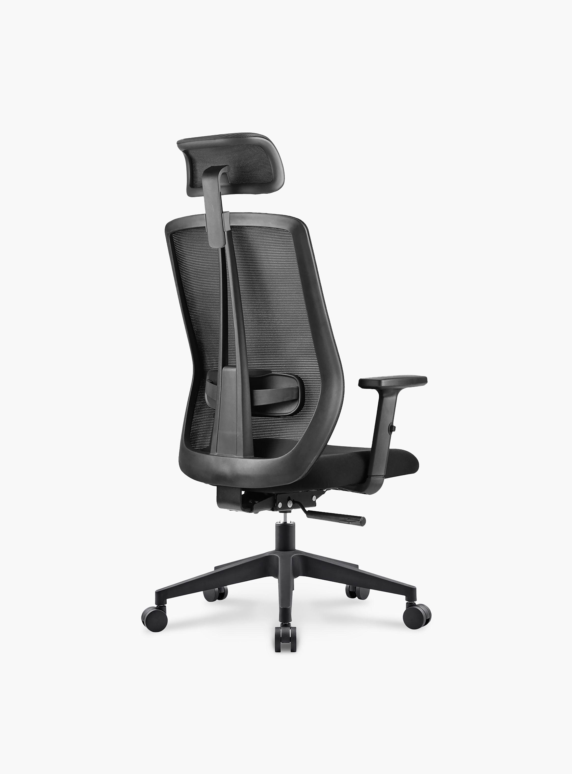 Silla Oficina One con cabecero Negro-4