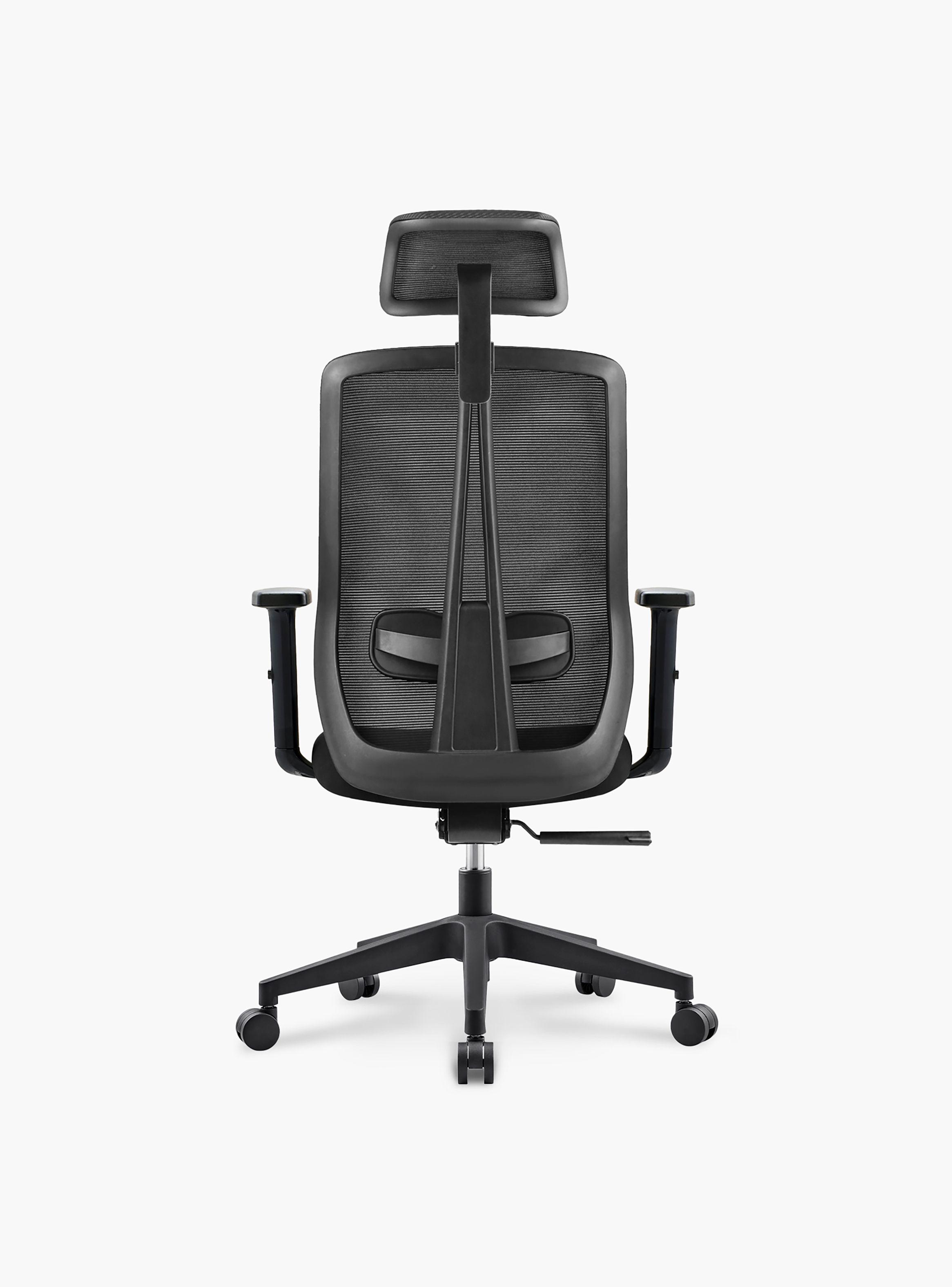 Silla Oficina One con cabecero Negro-5