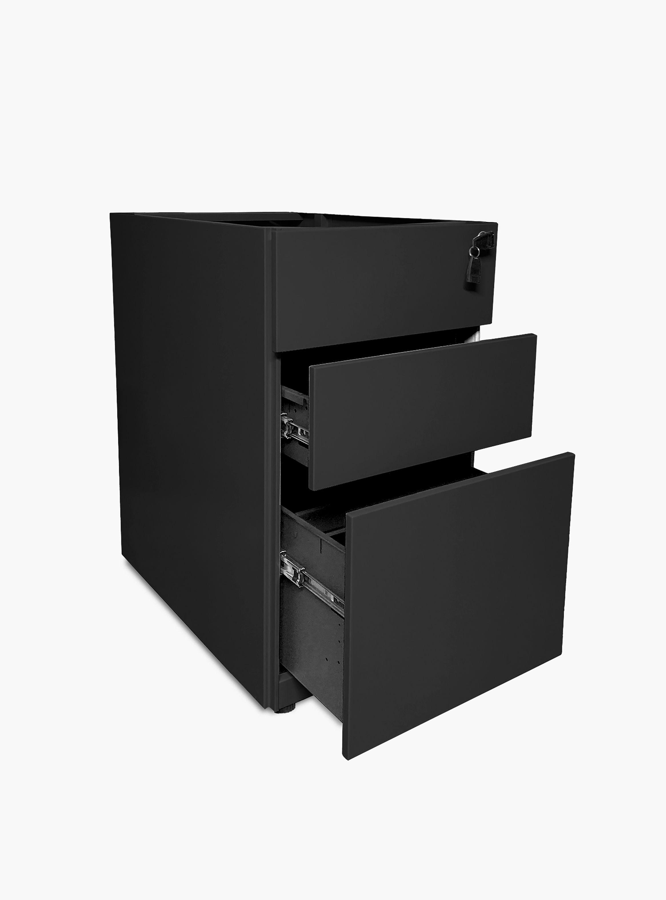 Cajonera Metálica Pedestal Negro-3
