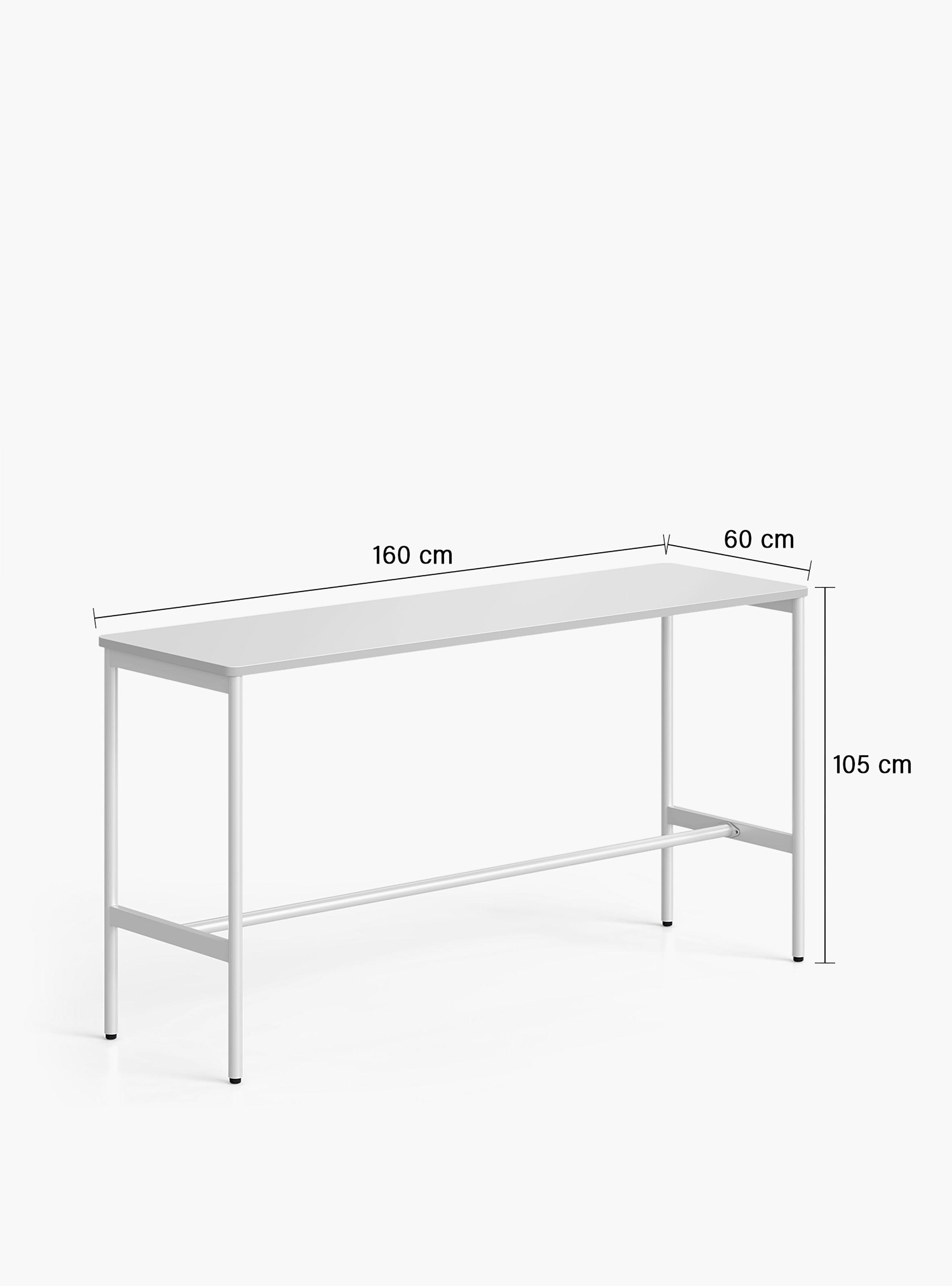 Mesa Oficina Cafetería Astro 160x60 Blanco/Blanco-2