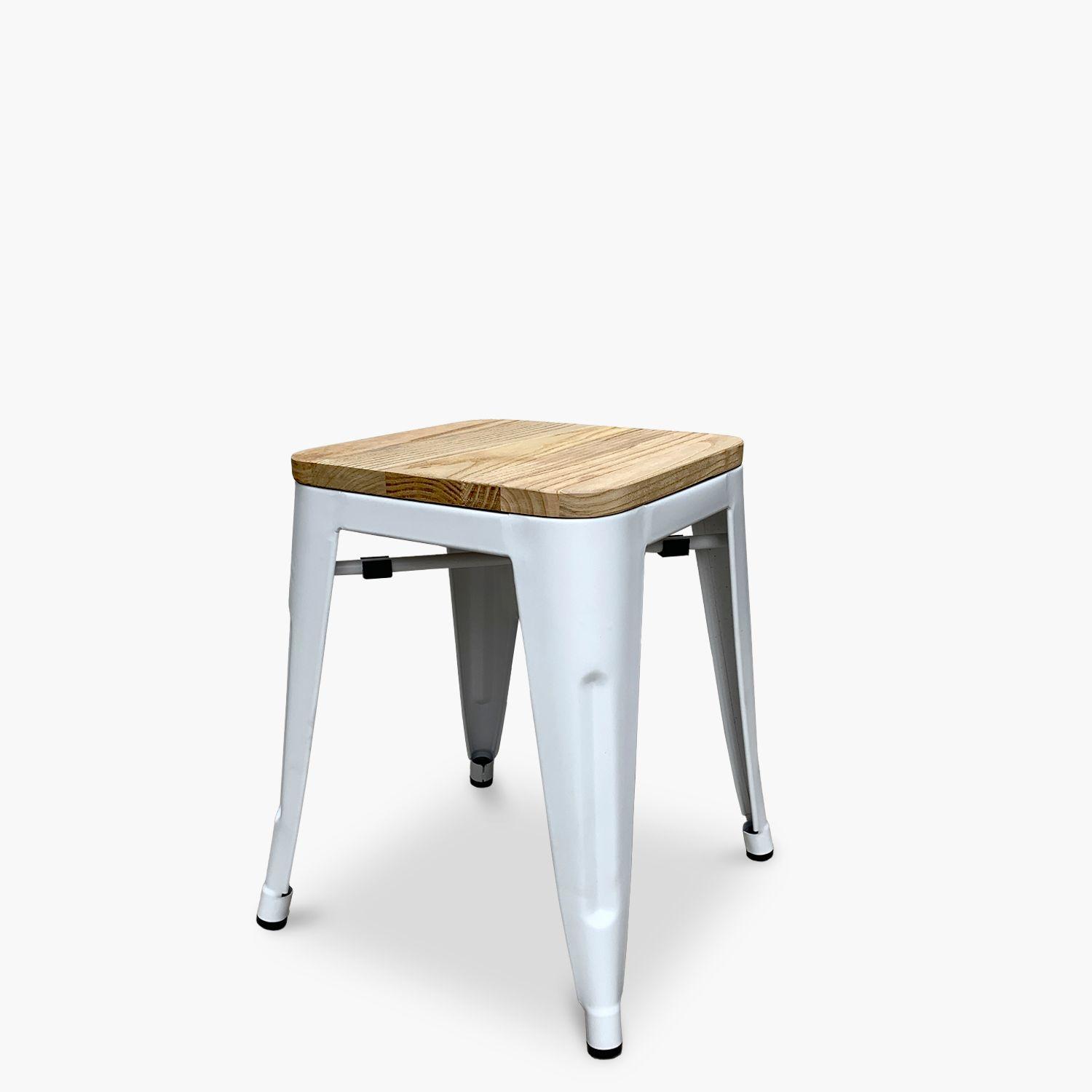 Pack 4 Pisos Tolix Asiento Madera Blanco-2