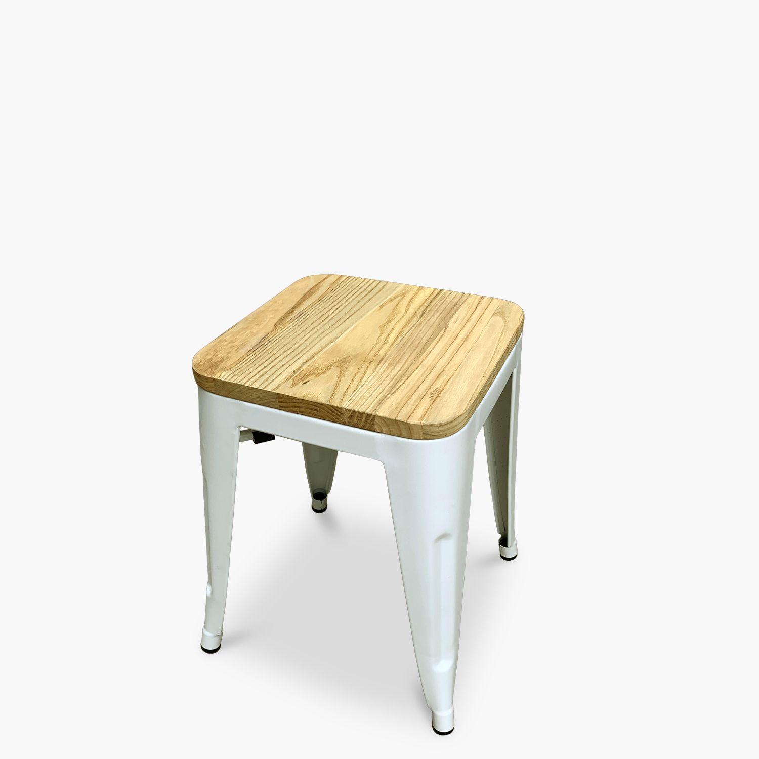 Pack 4 Pisos Tolix Asiento Madera Blanco-3