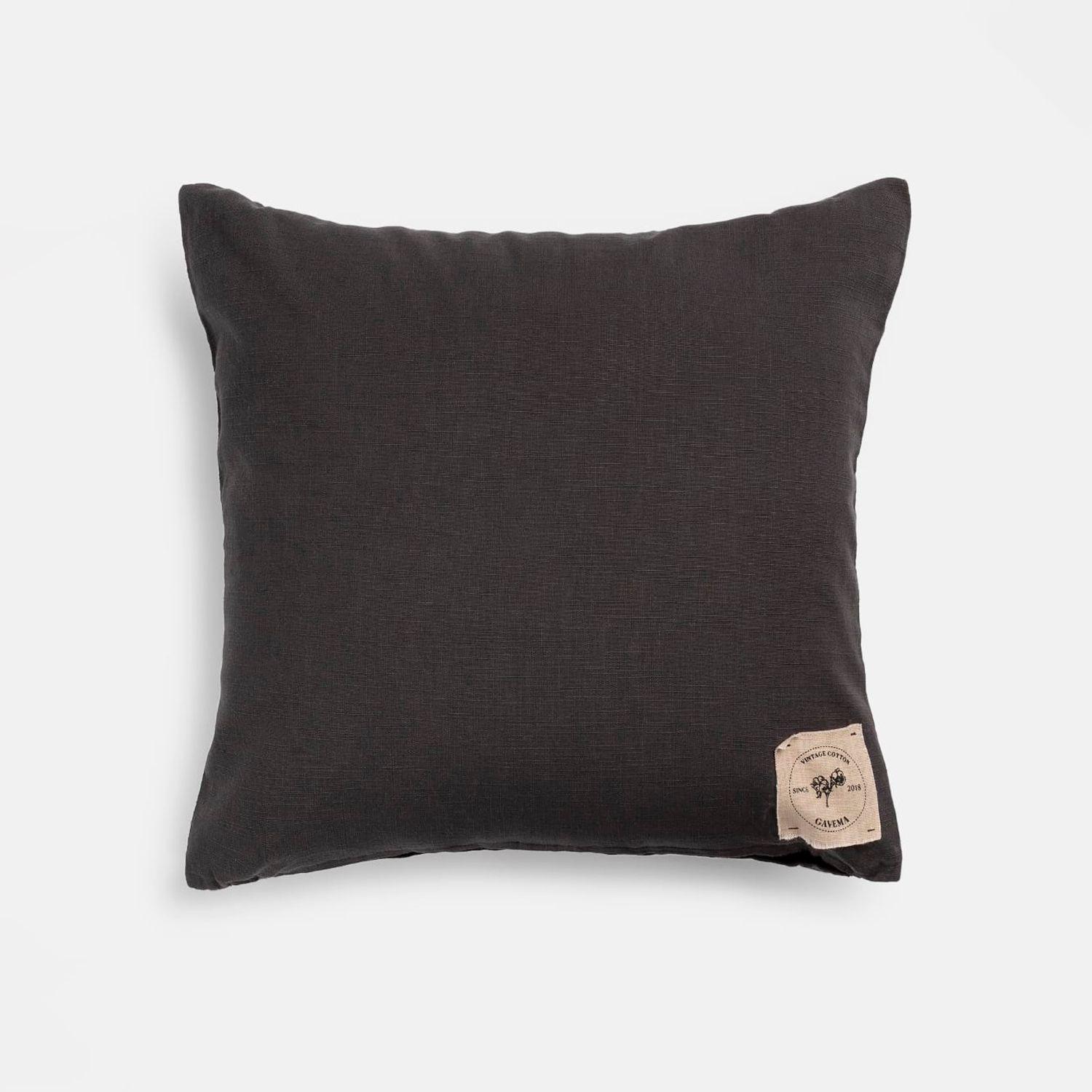 Funda Cojin Algodon Gavema 60x60 Gris Oscuro-0