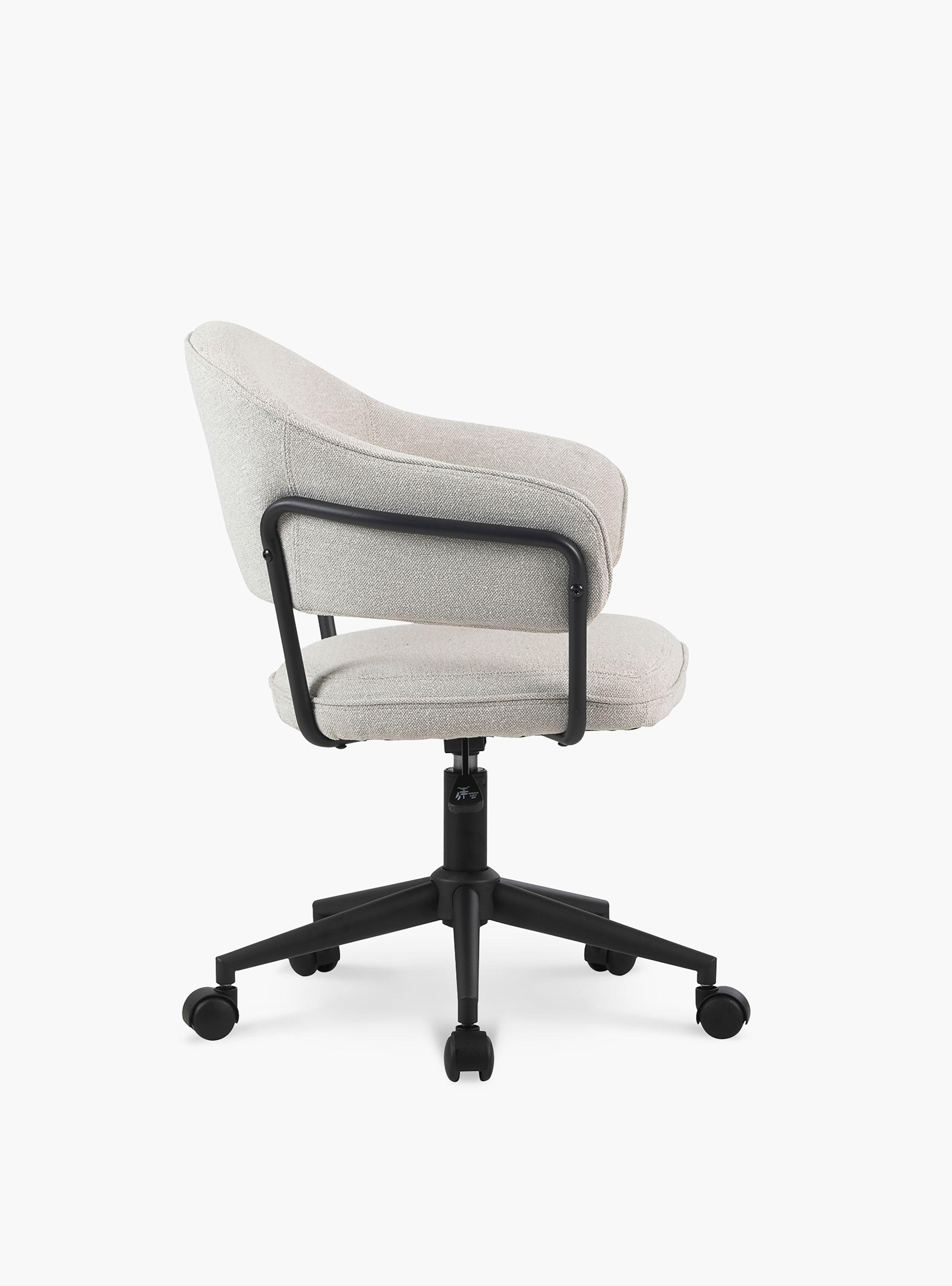 Silla Home Office Stanford Gris Claro con ruedas-2