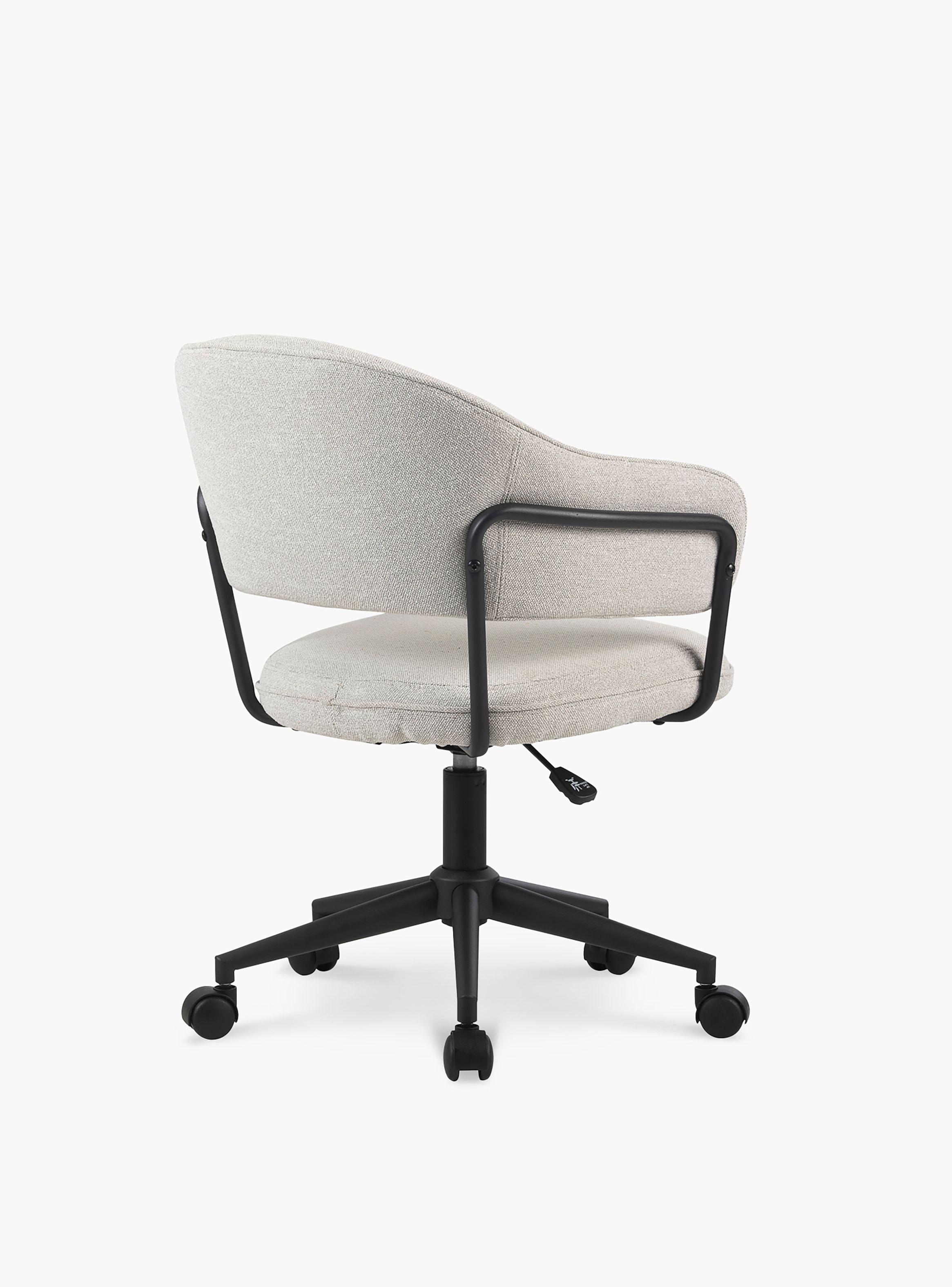 Silla Home Office Stanford Gris Claro con ruedas-3