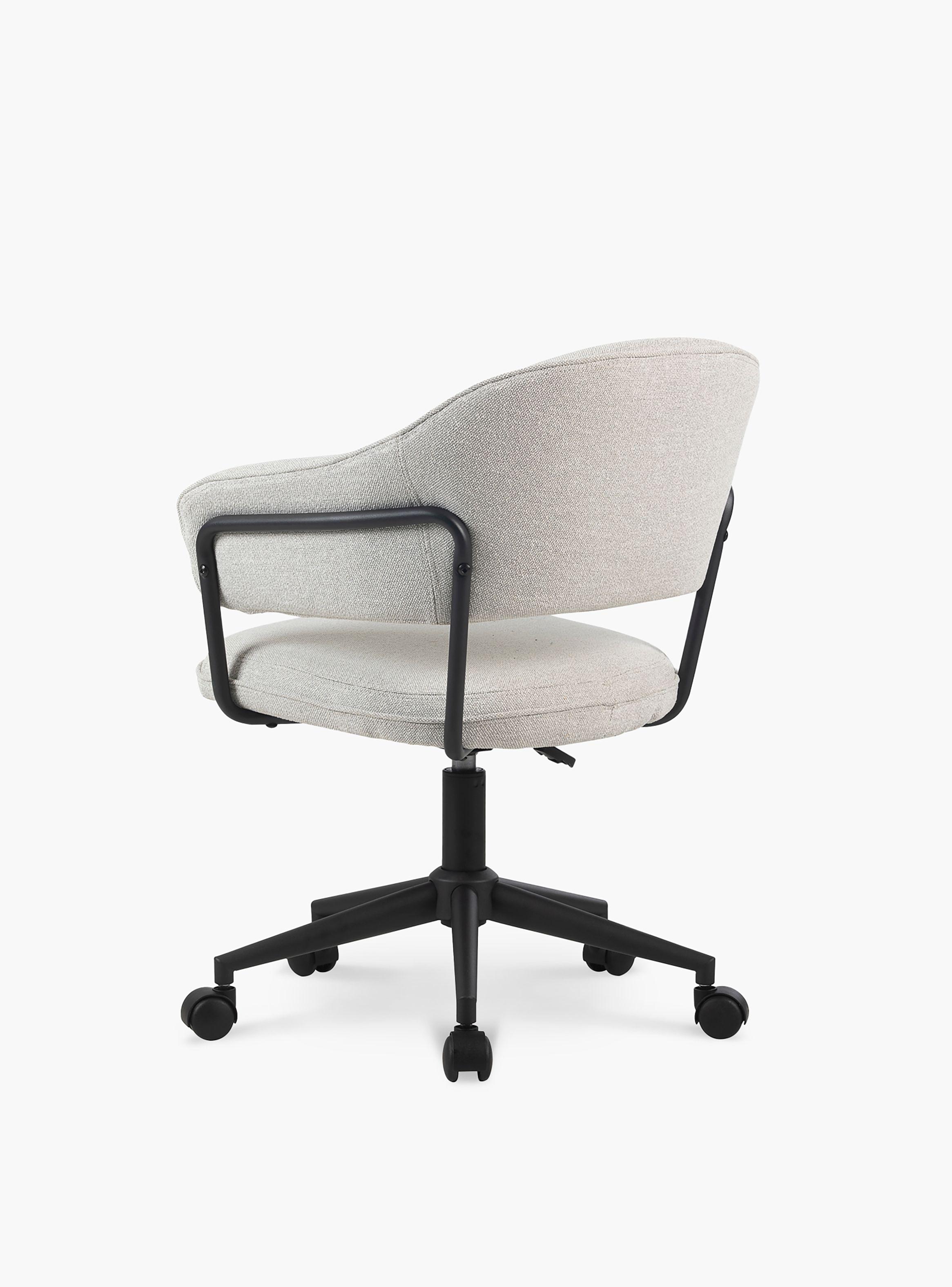 Silla Home Office Stanford Gris Claro con ruedas-5