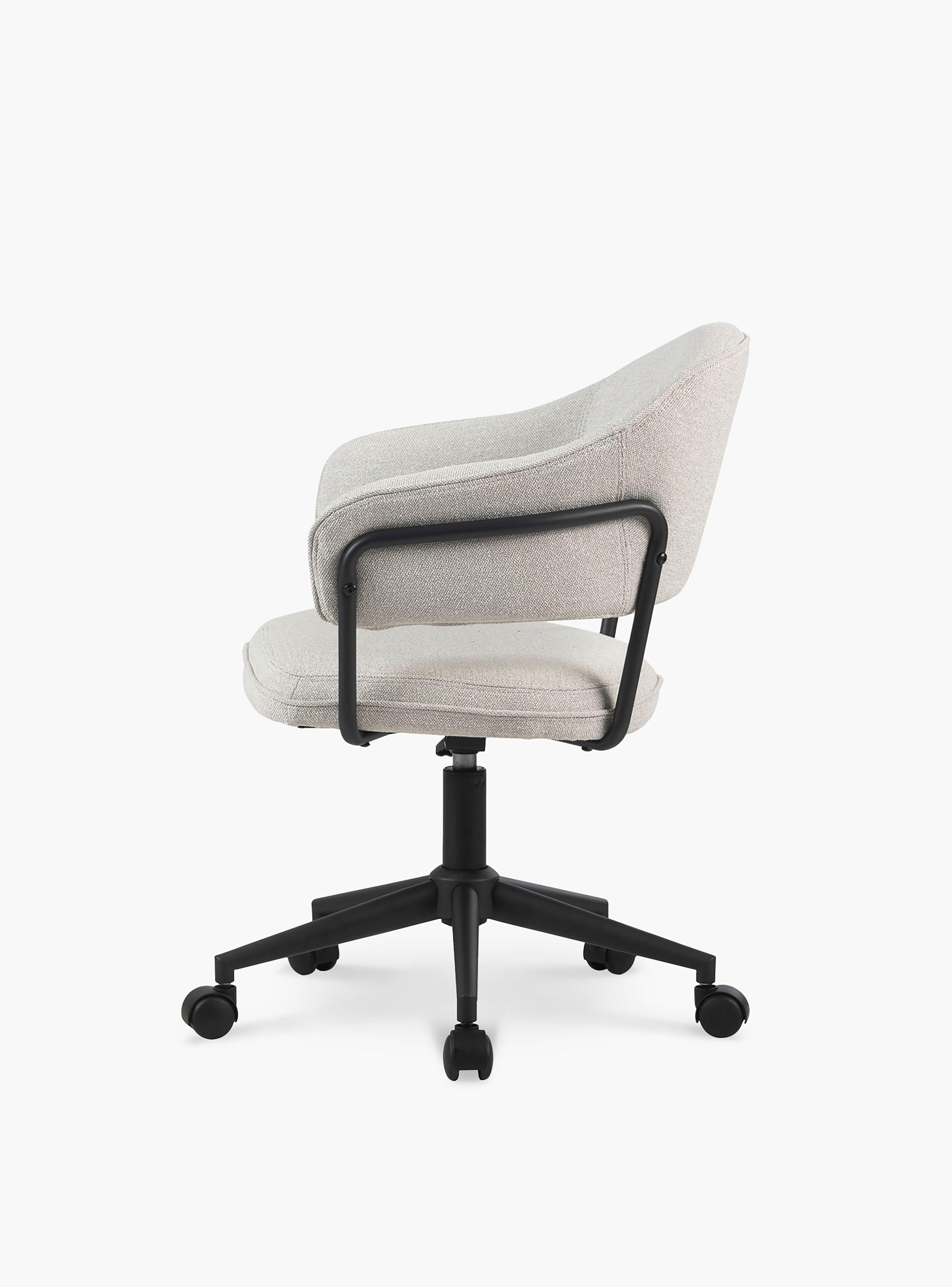 Silla Home Office Stanford Gris Claro con ruedas-6