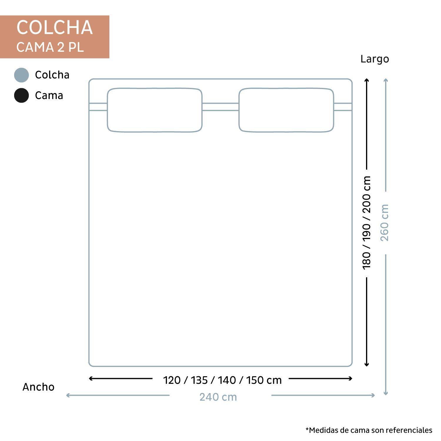 Cubrecama Lienzo 240x260 Crudo  (cama 2 plazas o Queen)-2